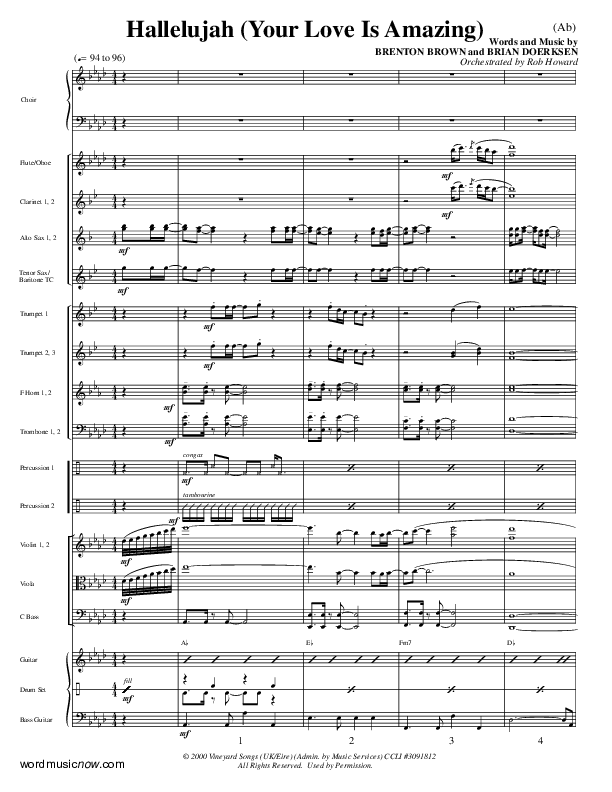 Hallelujah (Your Love Is Amazing) Conductor's Score (Brian Doerksen)