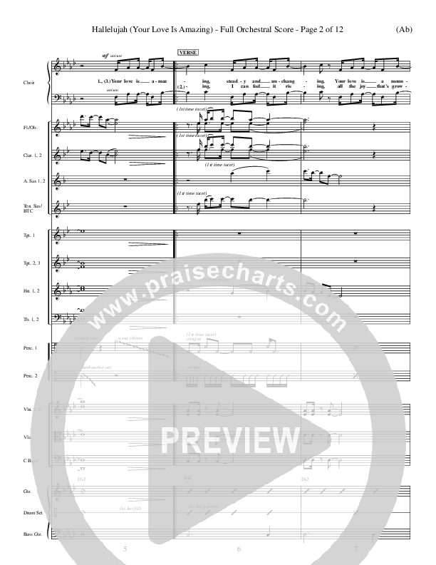Hallelujah (Your Love Is Amazing) Conductor's Score (Brian Doerksen)