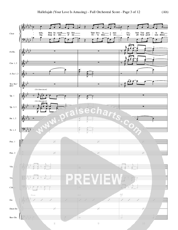 Hallelujah (Your Love Is Amazing) Conductor's Score (Brian Doerksen)
