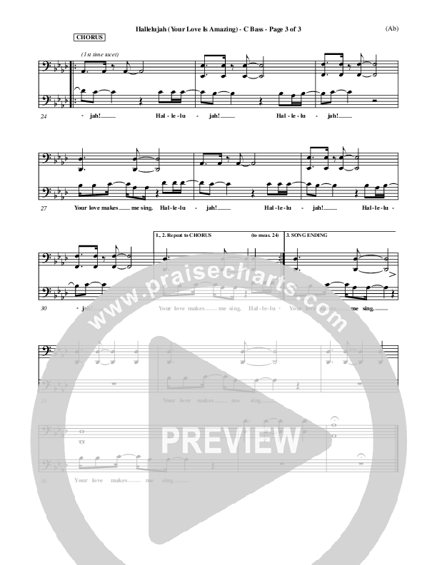 Hallelujah (Your Love Is Amazing) Contrabass (Brian Doerksen)