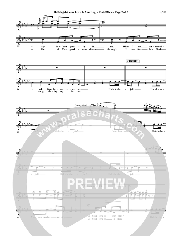 Hallelujah (Your Love Is Amazing) Flute/Oboe (Brian Doerksen)