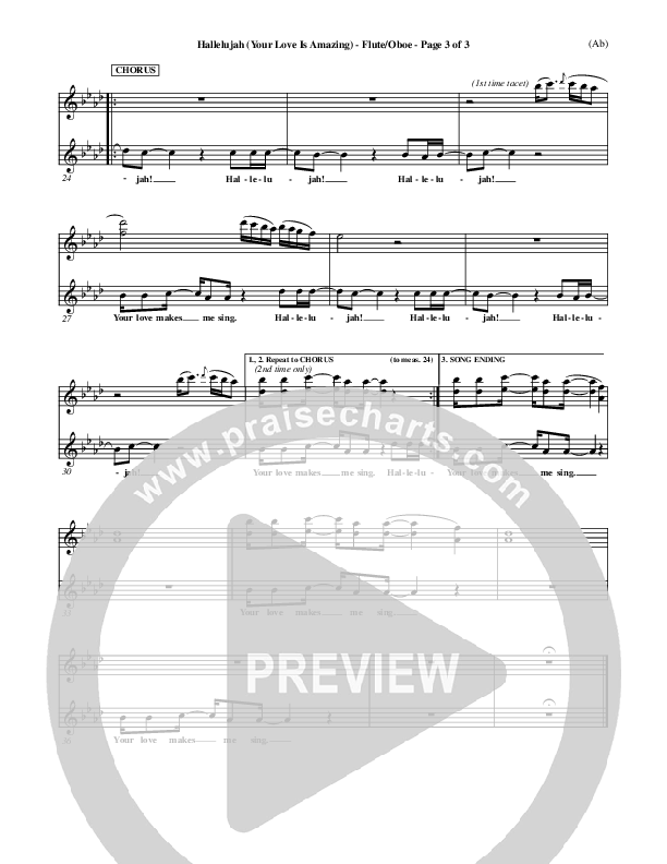 Hallelujah (Your Love Is Amazing) Flute/Oboe (Brian Doerksen)