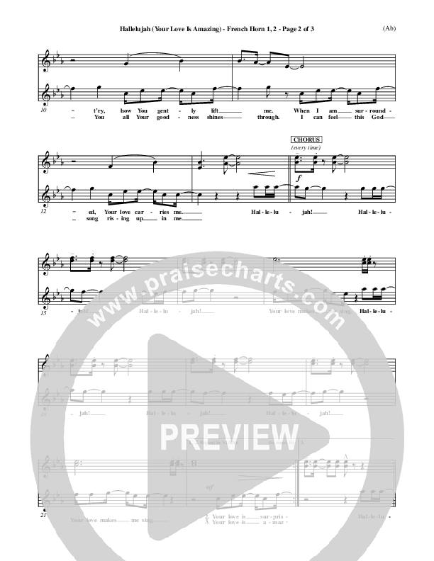 Hallelujah (Your Love Is Amazing) French Horn 1/2 (Brian Doerksen)