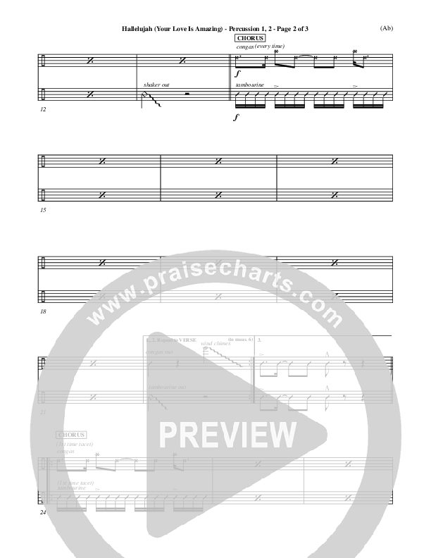 Hallelujah (Your Love Is Amazing) Percussion 1/2 (Brian Doerksen)