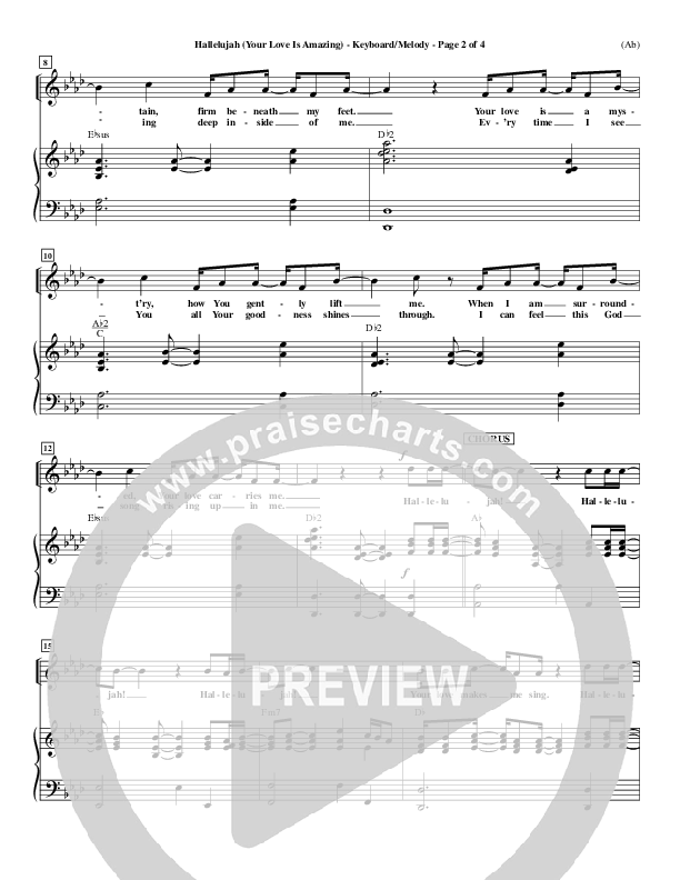 Hallelujah (Your Love Is Amazing) Piano/Vocal (Brian Doerksen)