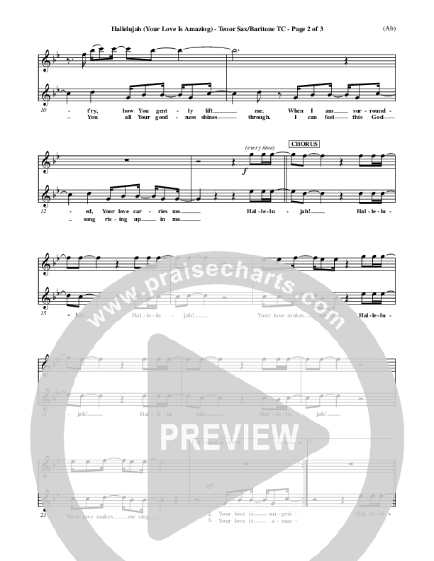 Hallelujah (Your Love Is Amazing) Tenor Sax/Baritone T.C. (Brian Doerksen)
