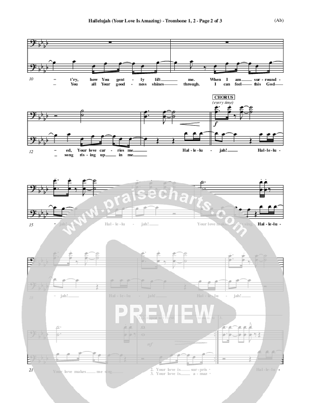 Hallelujah (Your Love Is Amazing) Trombone 1/2 (Brian Doerksen)