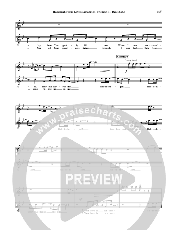 Hallelujah (Your Love Is Amazing) Trumpet 1 (Brian Doerksen)