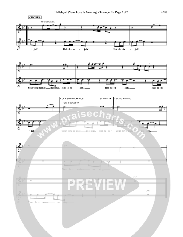 Hallelujah (Your Love Is Amazing) Trumpet 1 (Brian Doerksen)