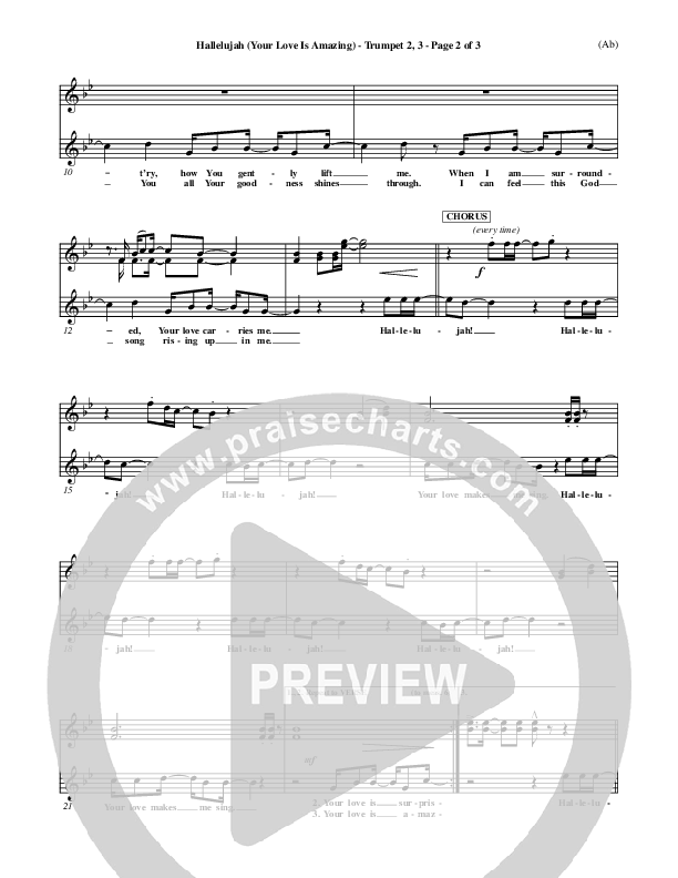 Hallelujah (Your Love Is Amazing) Trumpet 2/3 (Brian Doerksen)