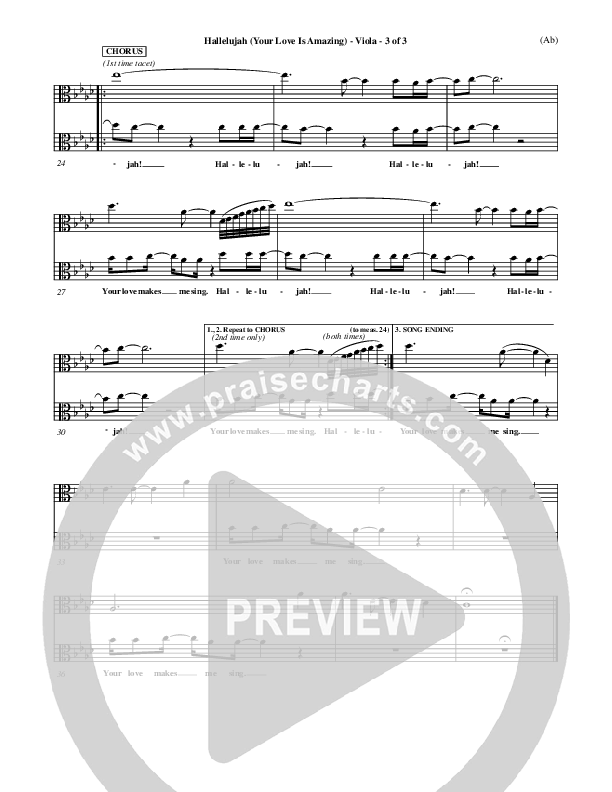 Hallelujah (Your Love Is Amazing) Viola (Brian Doerksen)