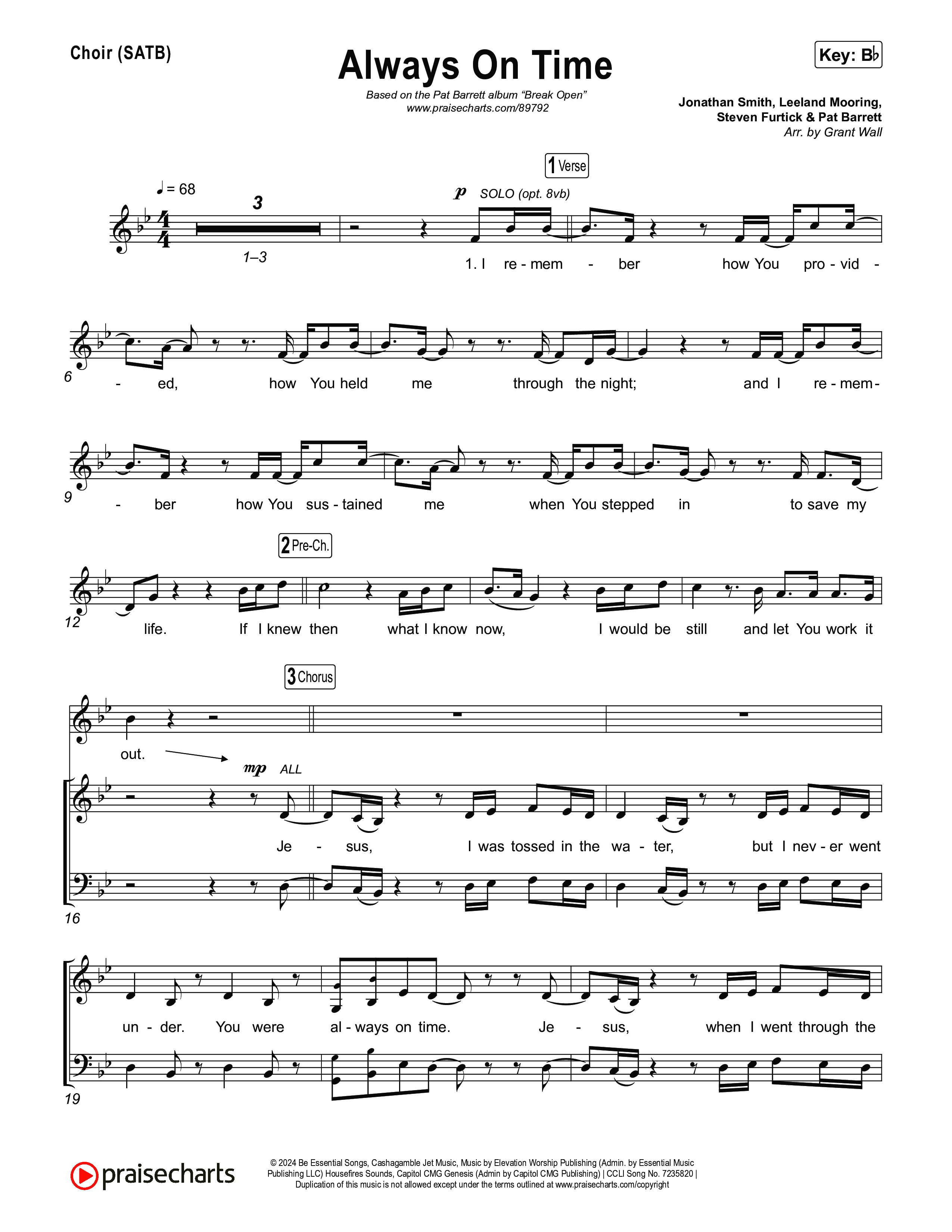 Always On Time (Break Open) Choir Sheet (SATB) (Pat Barrett)