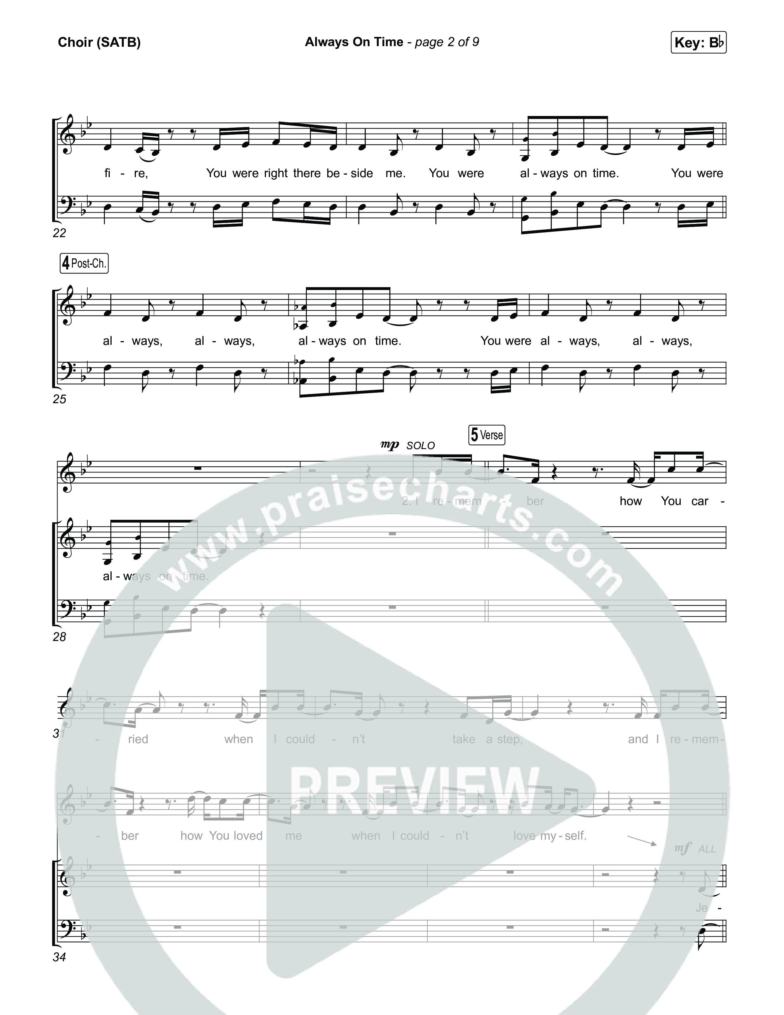 Always On Time (Break Open) Choir Sheet (SATB) (Pat Barrett)