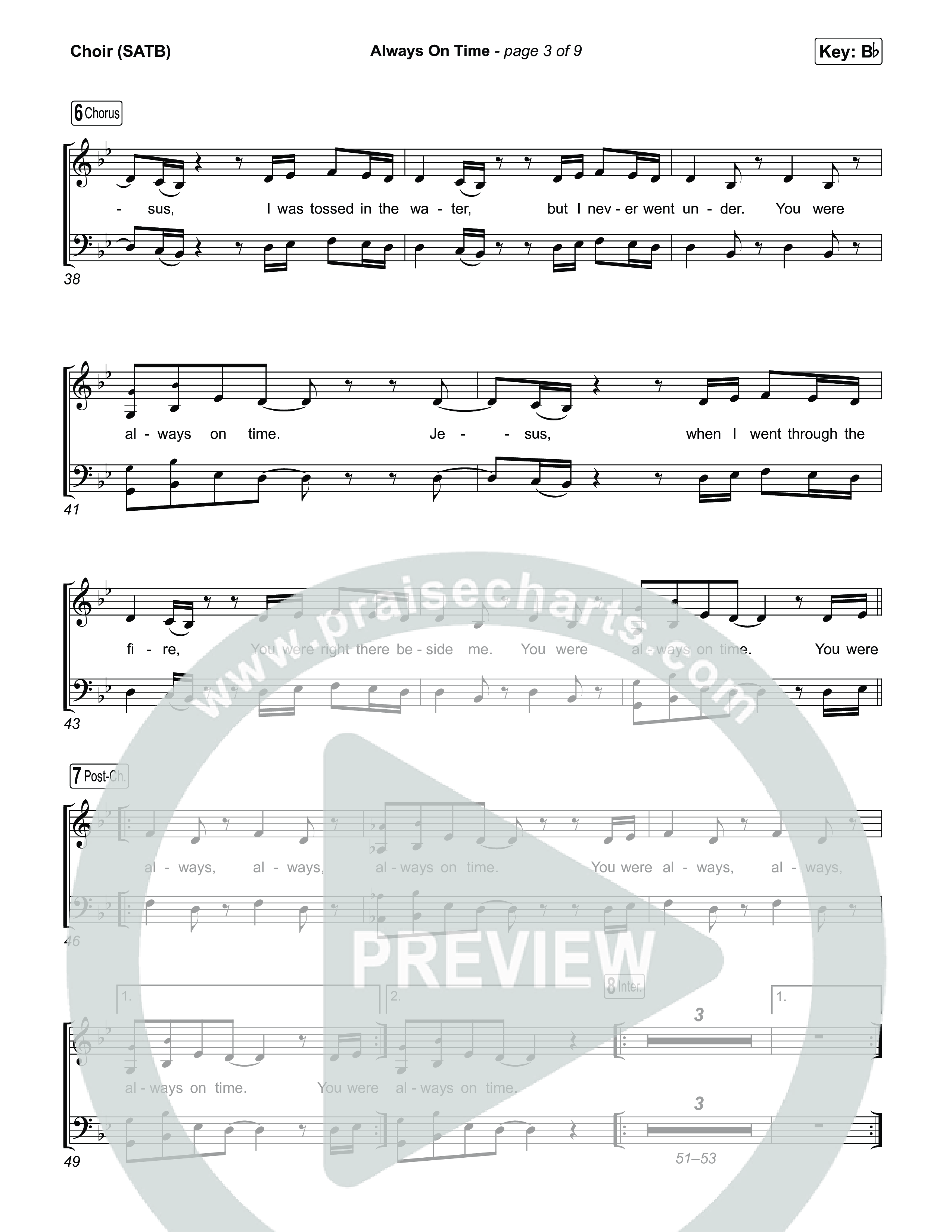 Always On Time (Break Open) Choir Sheet (SATB) (Pat Barrett)