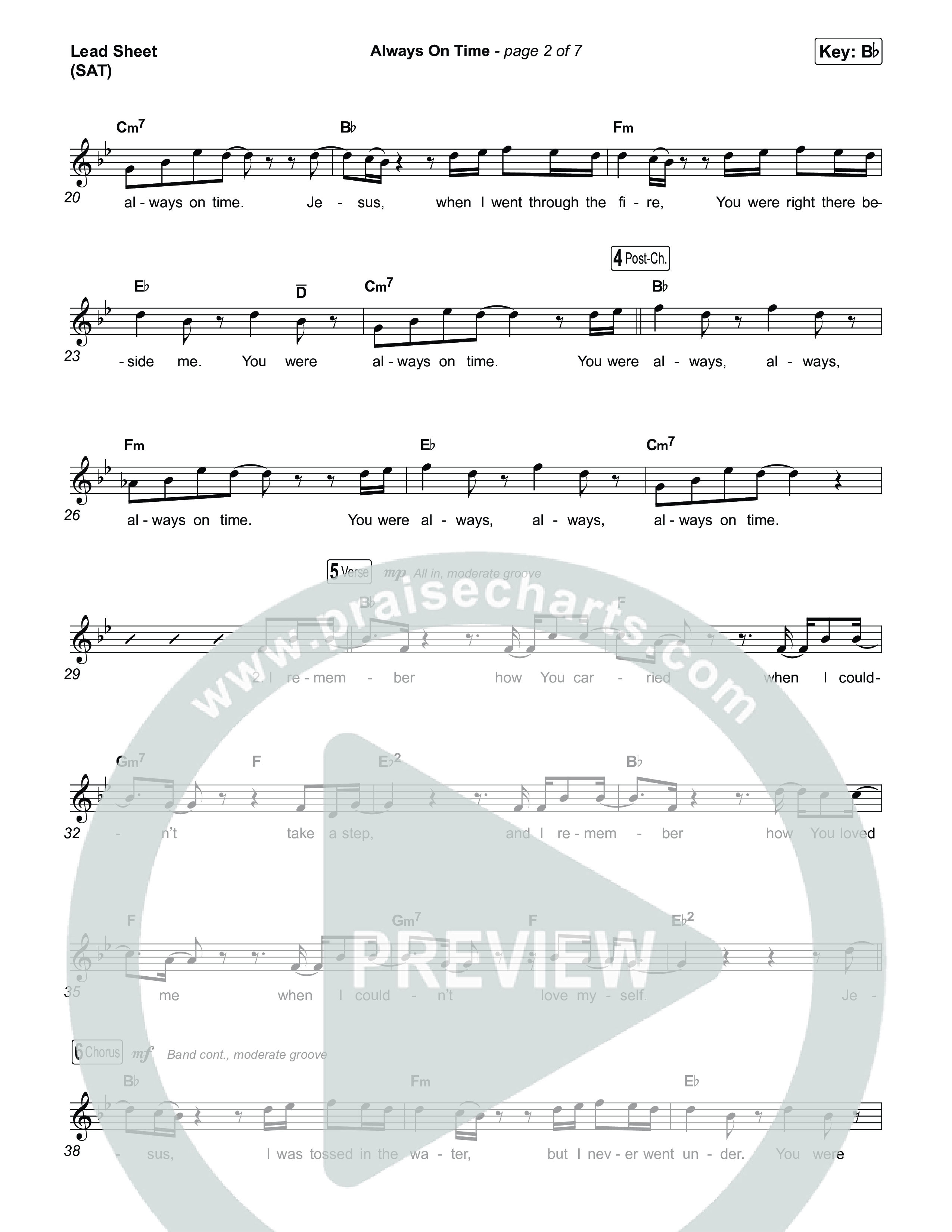 Always On Time (Break Open) Lead Sheet (SAT) (Pat Barrett)