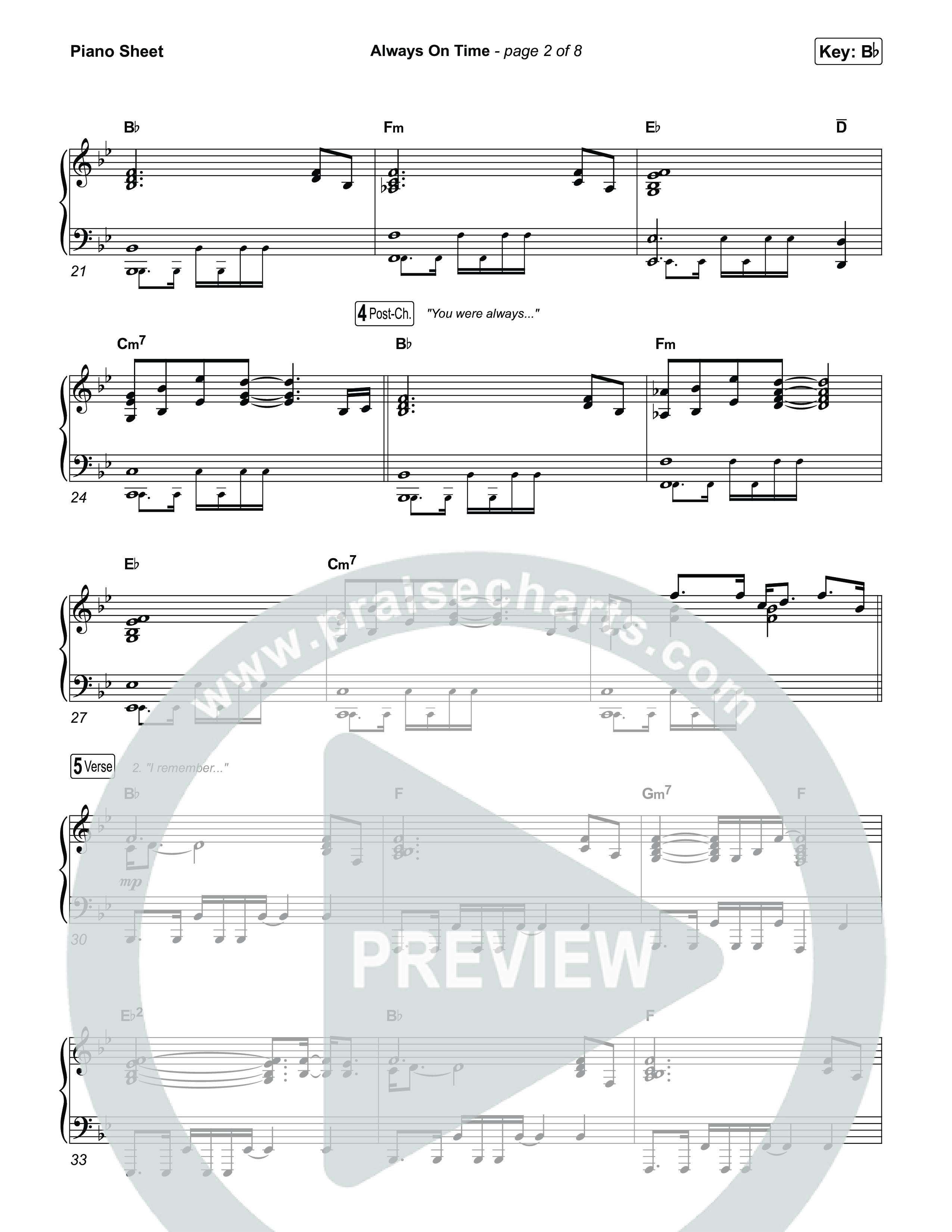 Always On Time (Break Open) Piano Sheet (Pat Barrett)