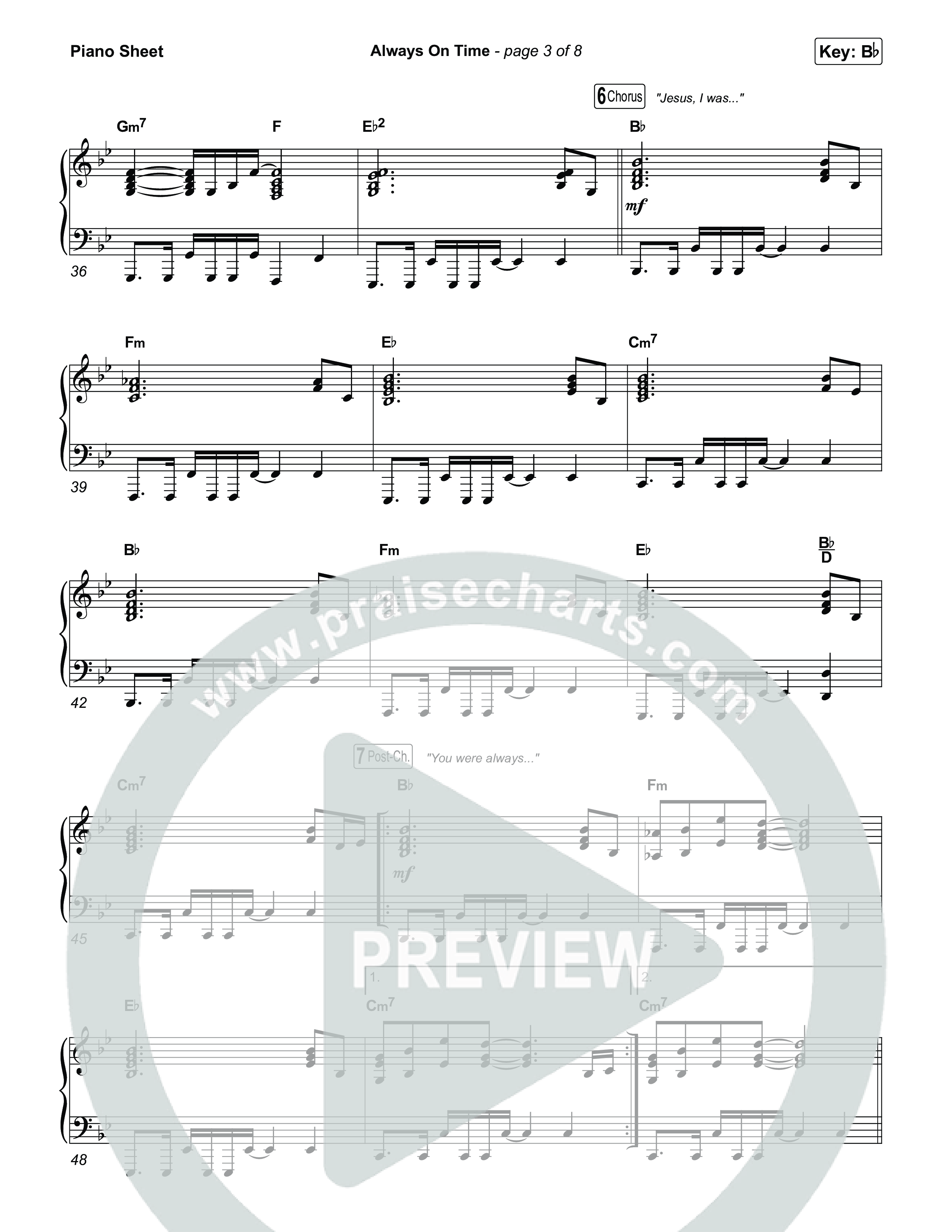 Always On Time (Break Open) Piano Sheet (Pat Barrett)