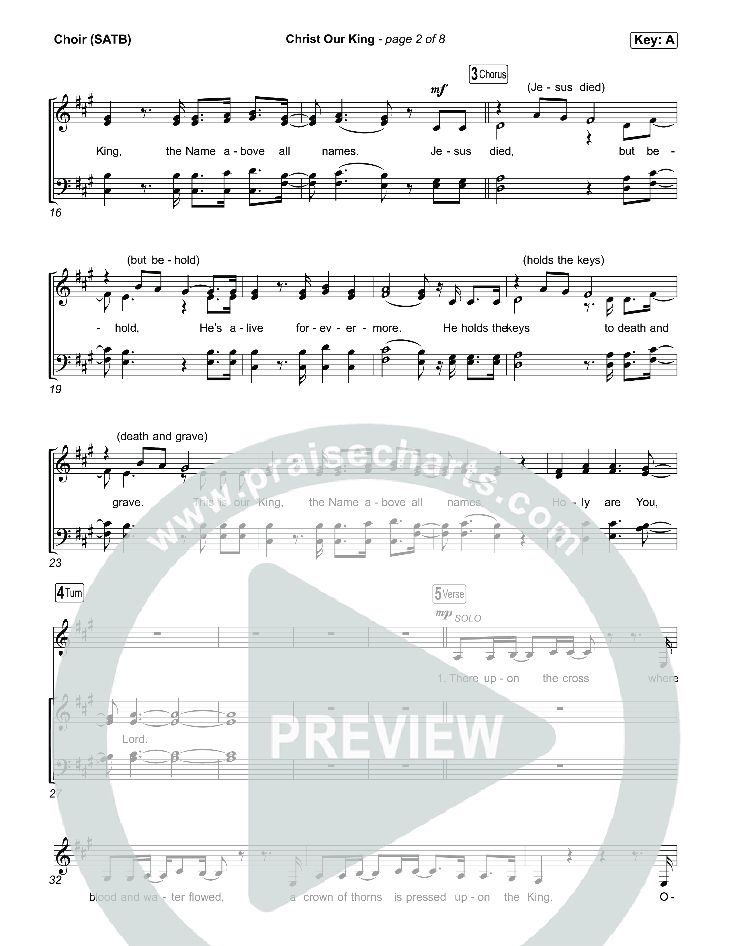 Christ Our King Choir Sheet (SATB) (Jesus Image)