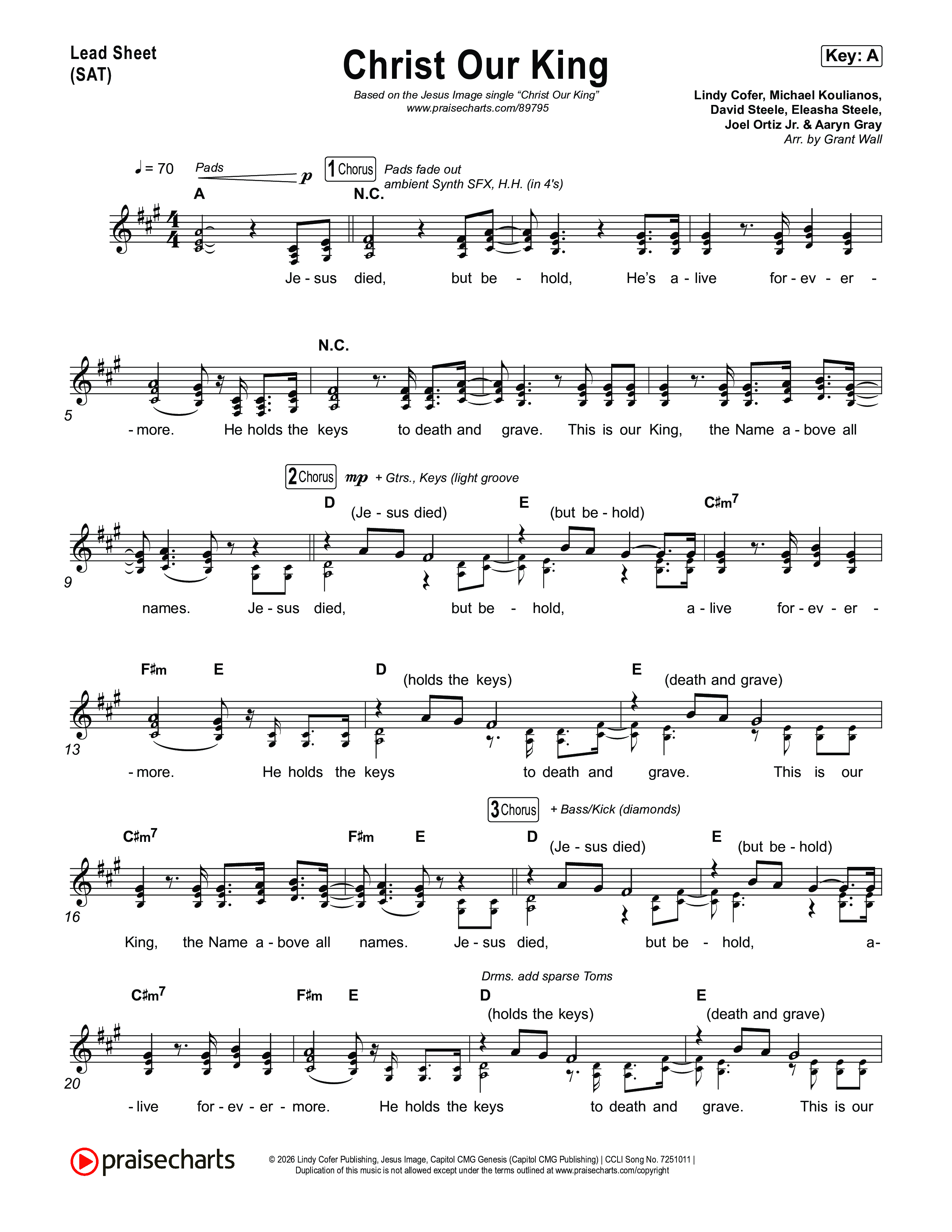 Christ Our King Lead Sheet (SAT) (Jesus Image)