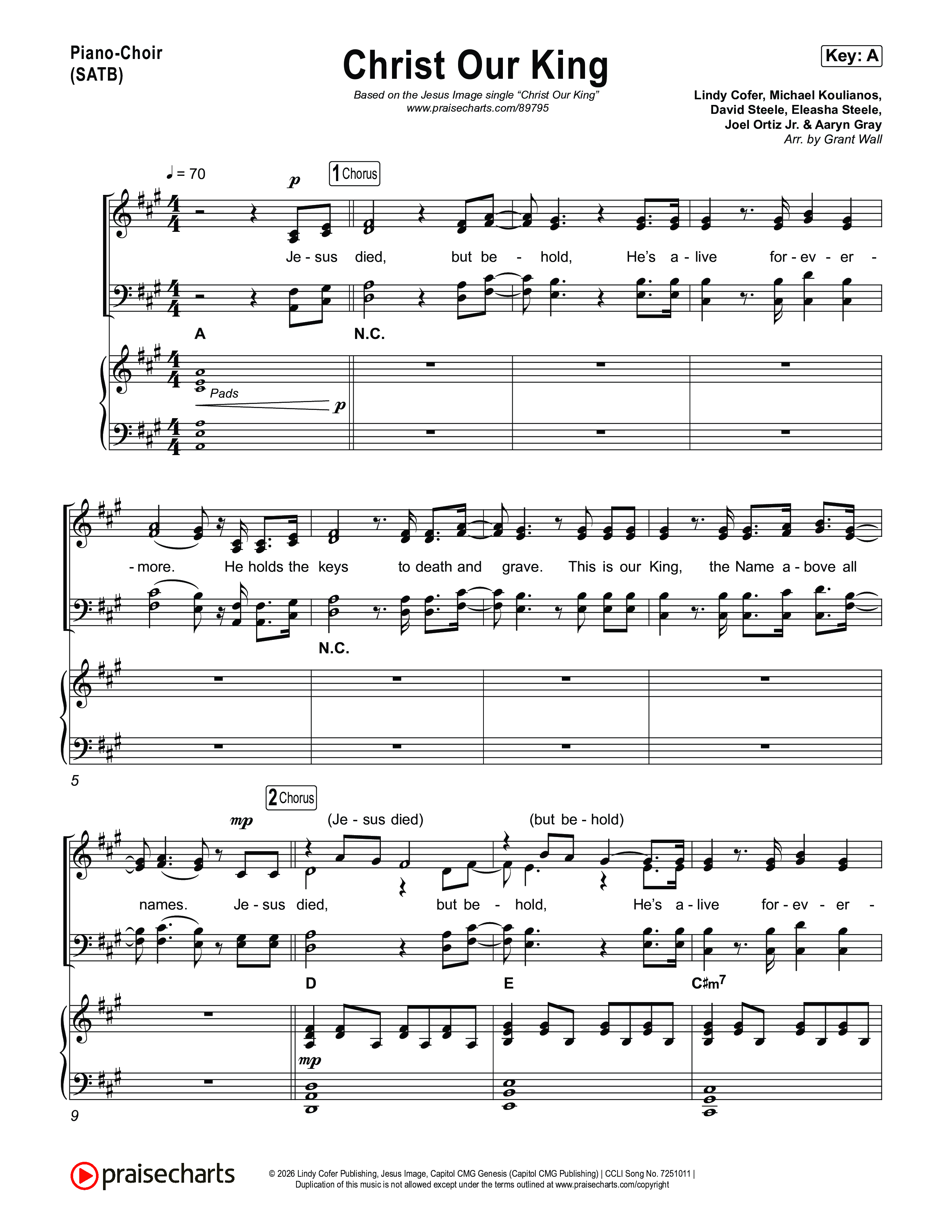 Christ Our King Piano/Vocal Pack (Jesus Image)