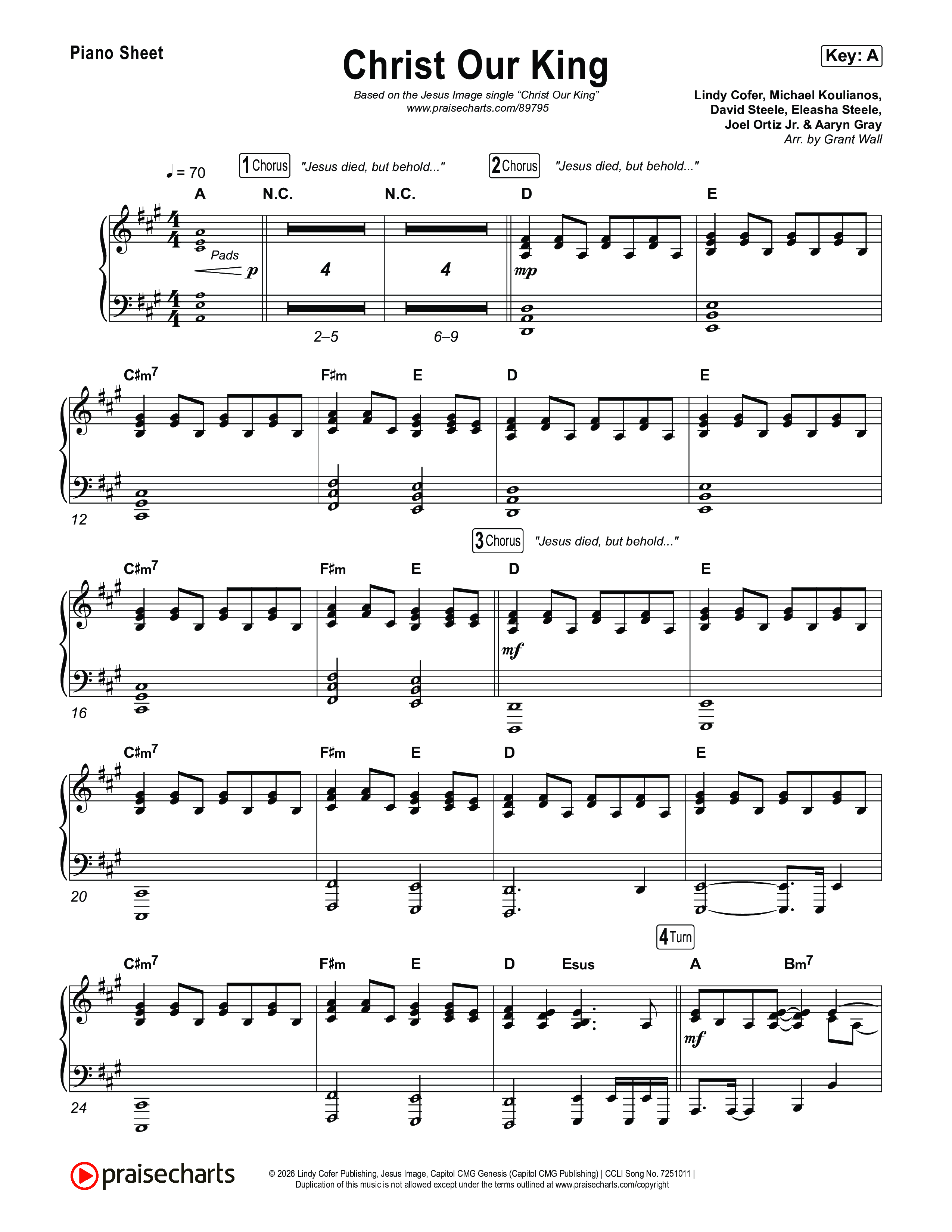 Christ Our King Piano Sheet (Jesus Image)