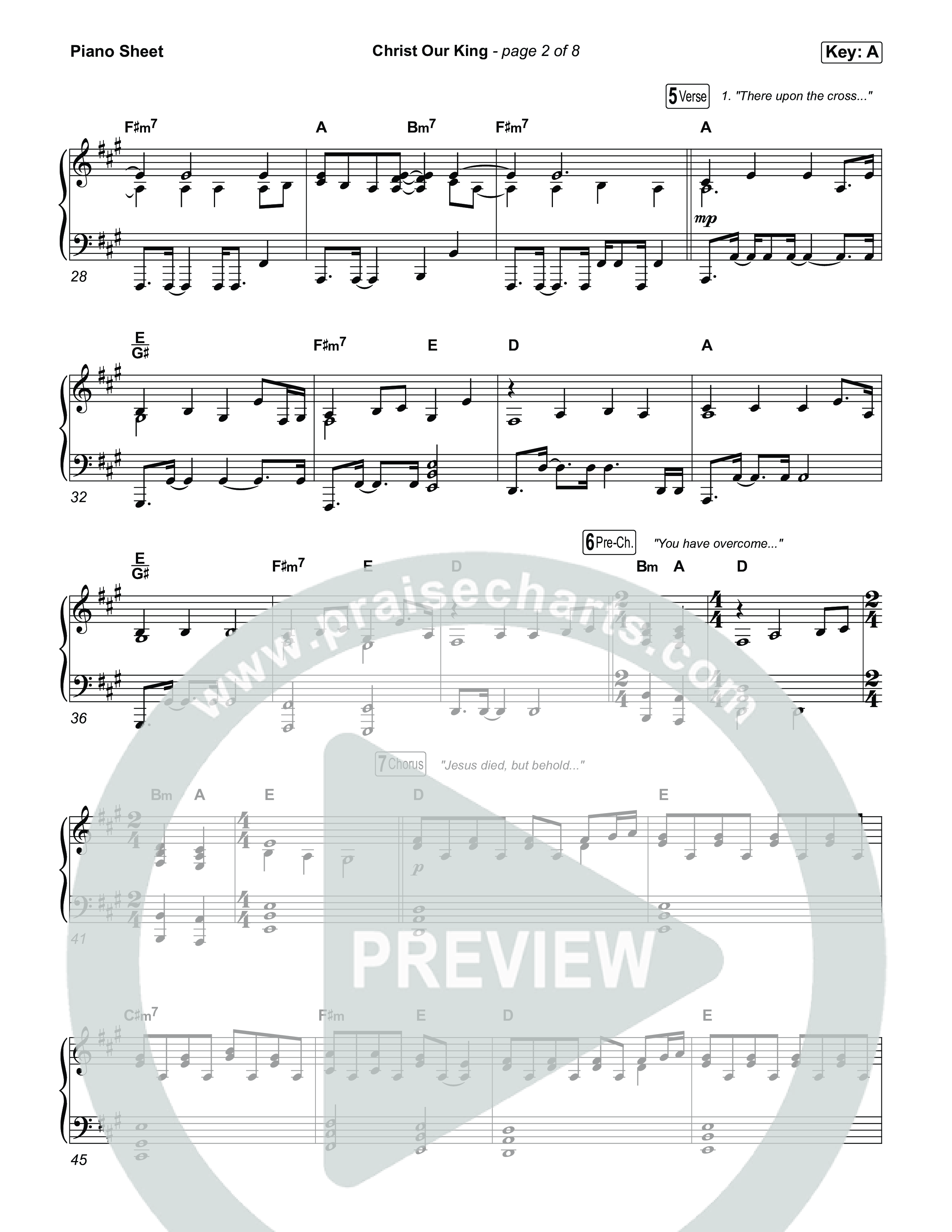Christ Our King Piano Sheet (Jesus Image)