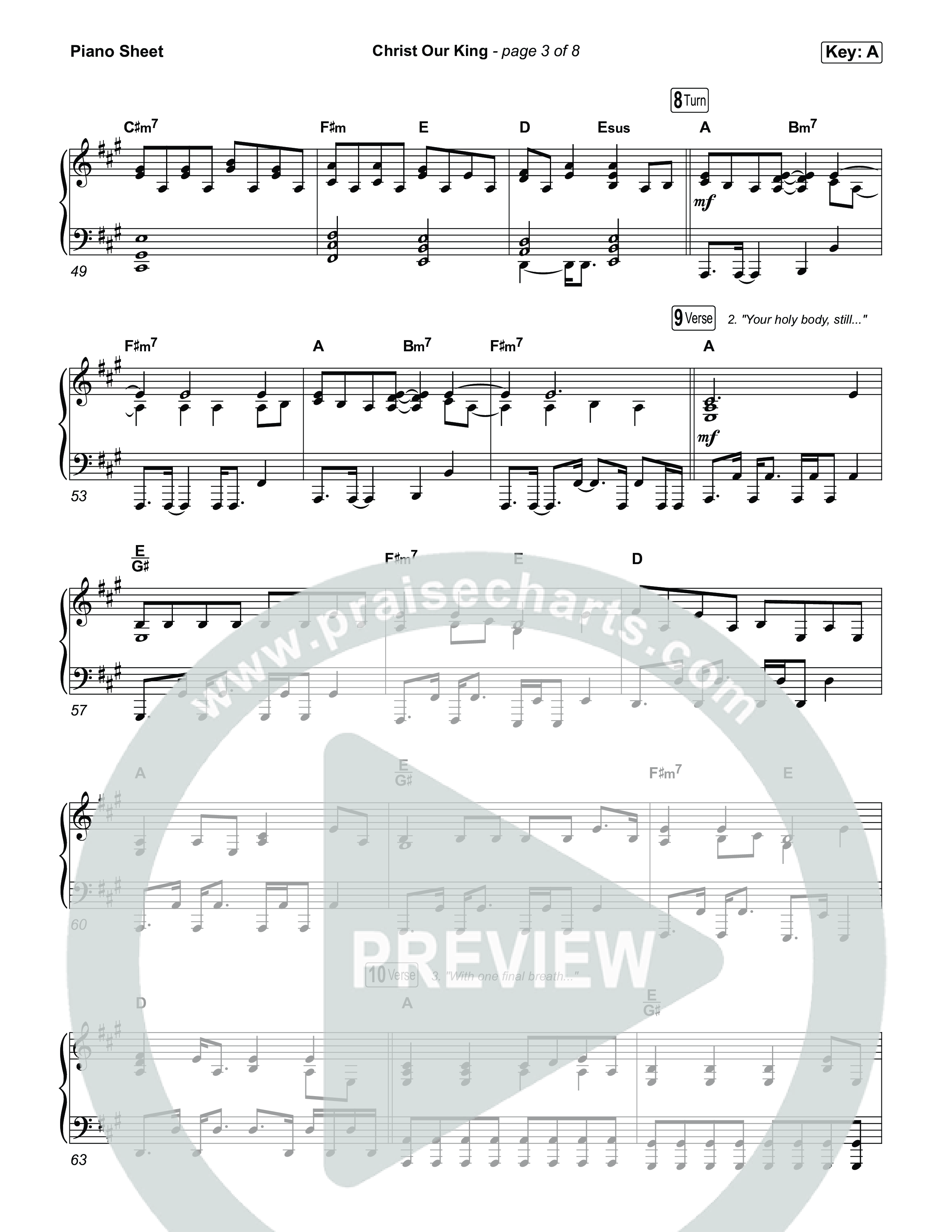 Christ Our King Piano Sheet (Jesus Image)