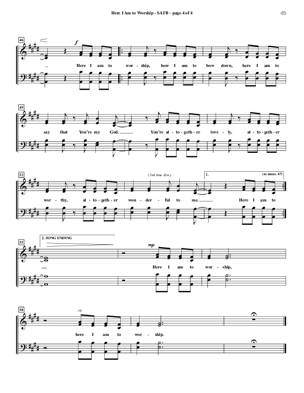 Here I Am To Worship Flute/Oboe (Tim Hughes)