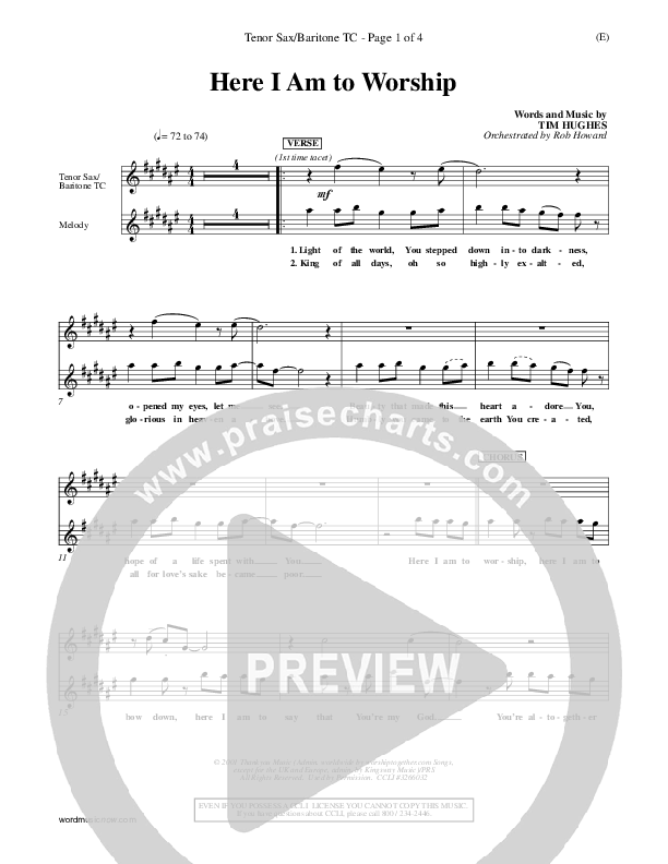 Here I Am To Worship Tenor Sax 2 (Tim Hughes)