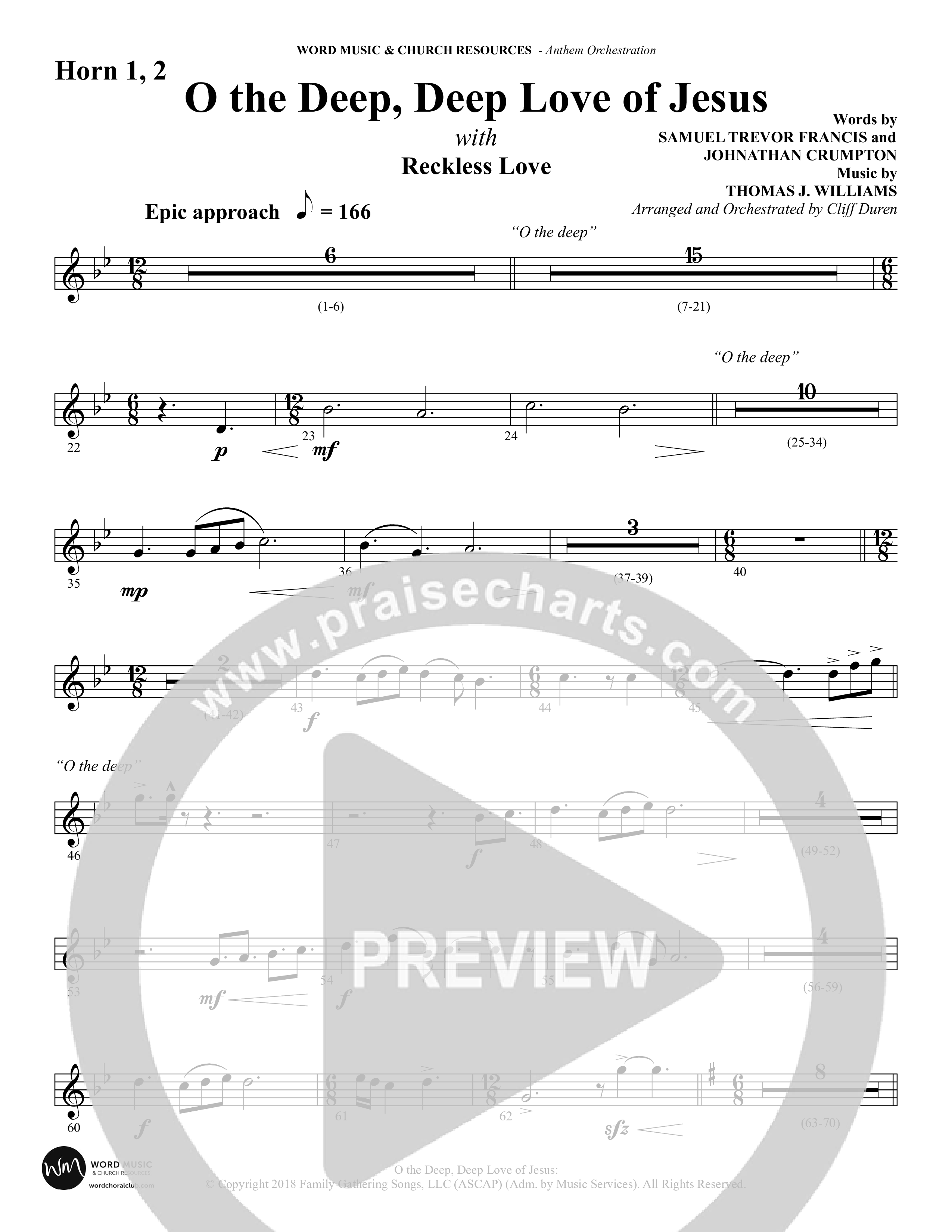 O the Deep Deep Love of Jesus (Choral Anthem SATB) French Horn (Word Music Choral / Arr. Cliff Duren)