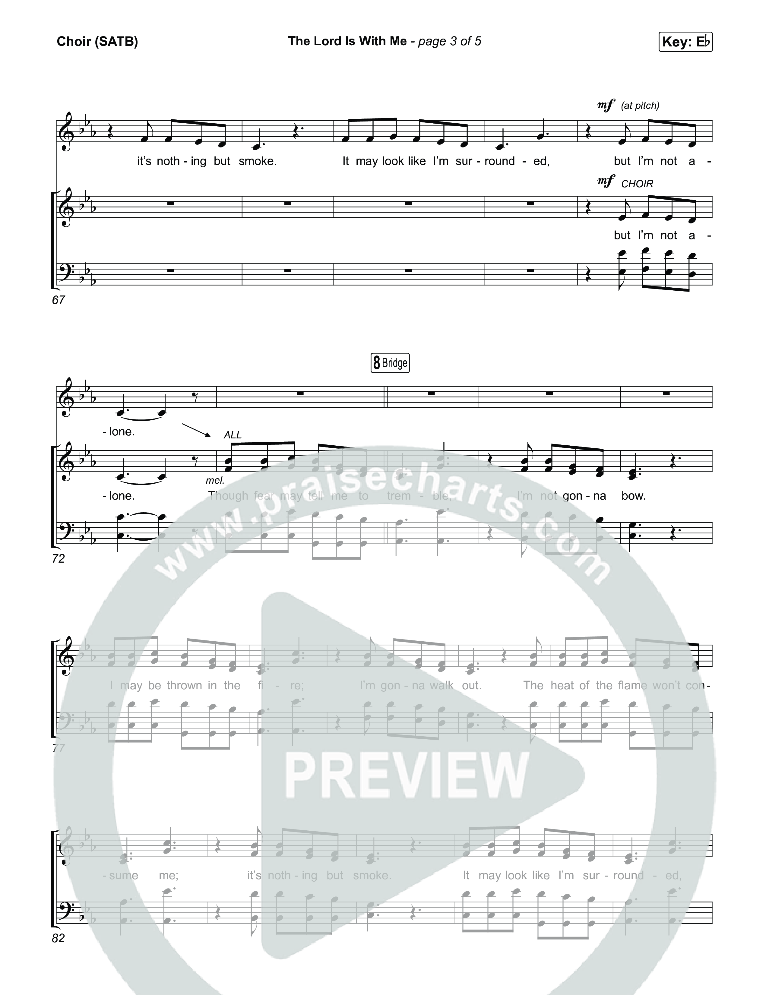 The Lord Is With Me Choir Sheet (SATB) (Red Rocks Worship / Chris Brown)