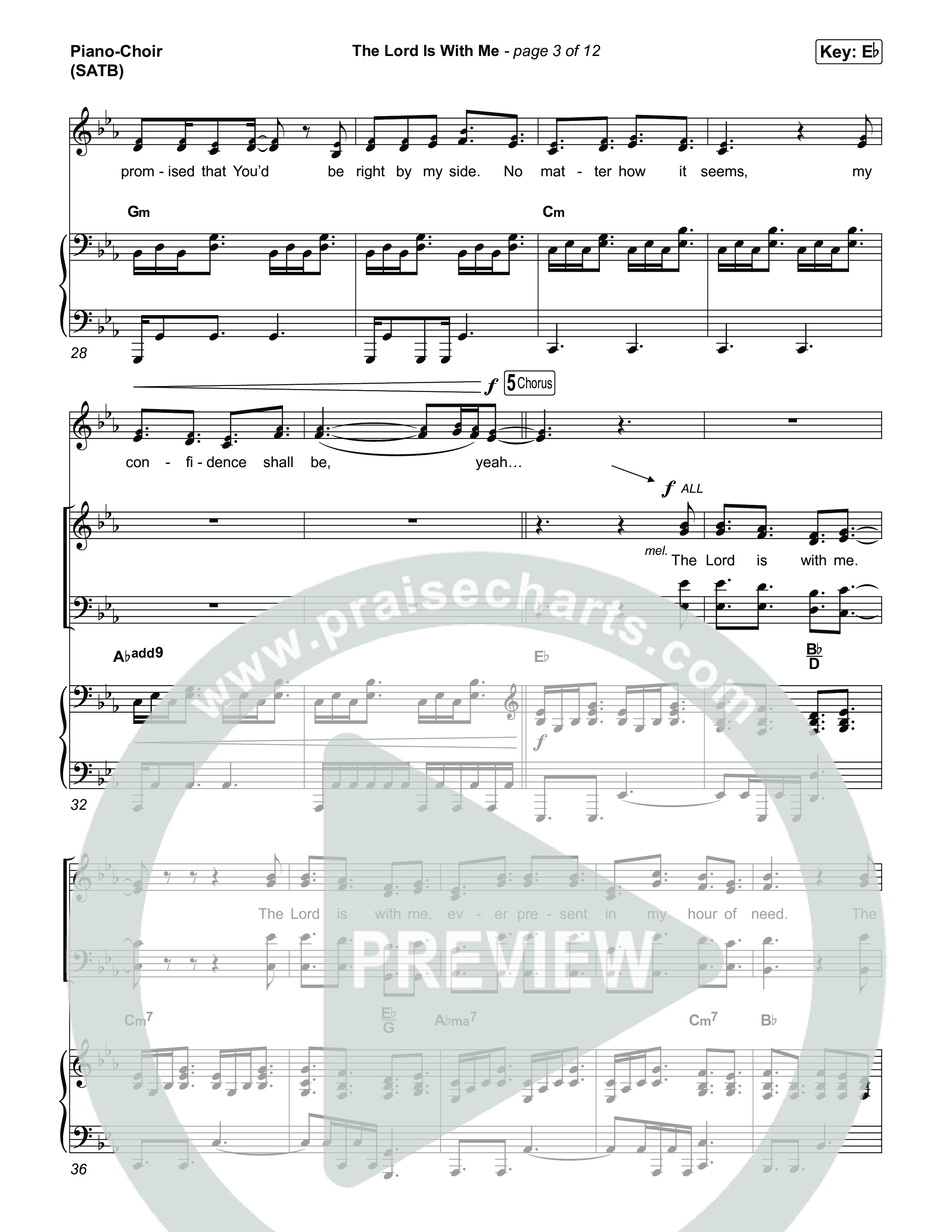 The Lord Is With Me Piano/Vocal Pack (Red Rocks Worship / Chris Brown)