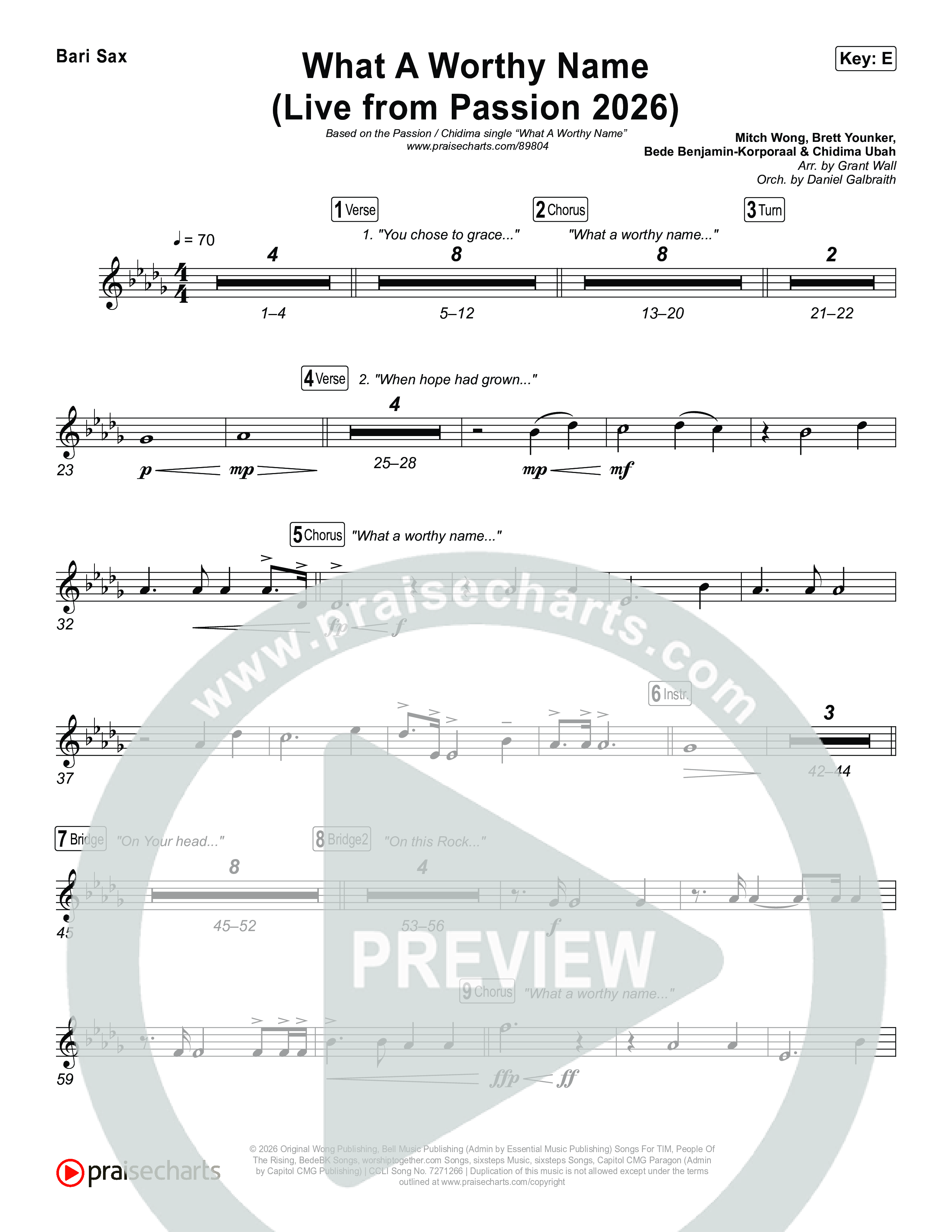 What A Worthy Name (Live From Passion 2026) Bari Sax (Passion / Chidima)