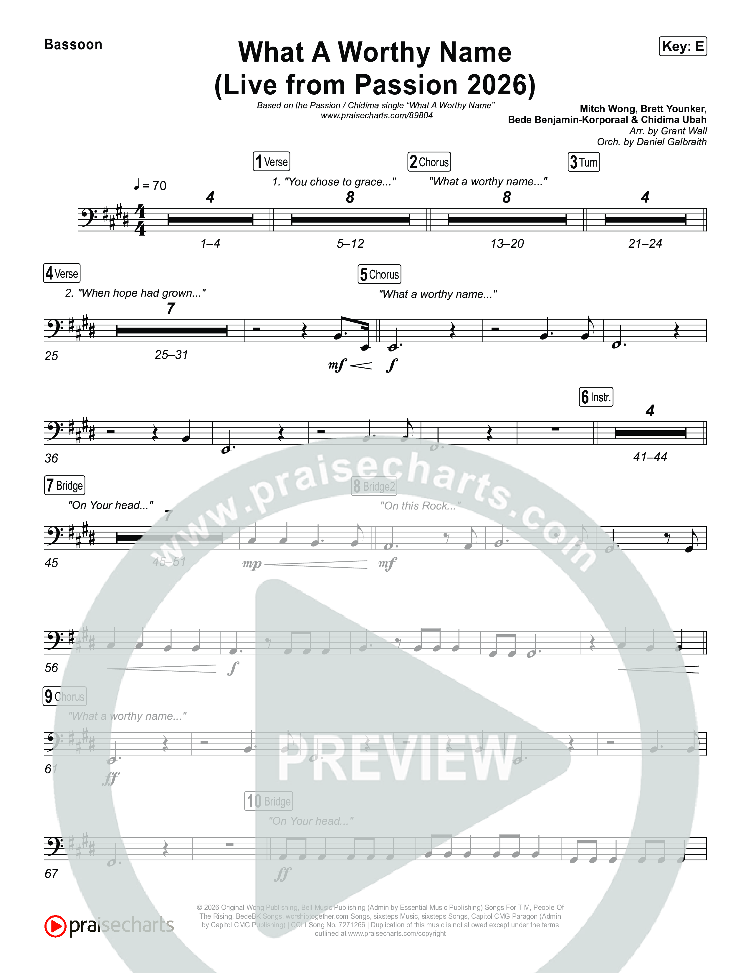 What A Worthy Name (Live From Passion 2026) Bassoon (Passion / Chidima)