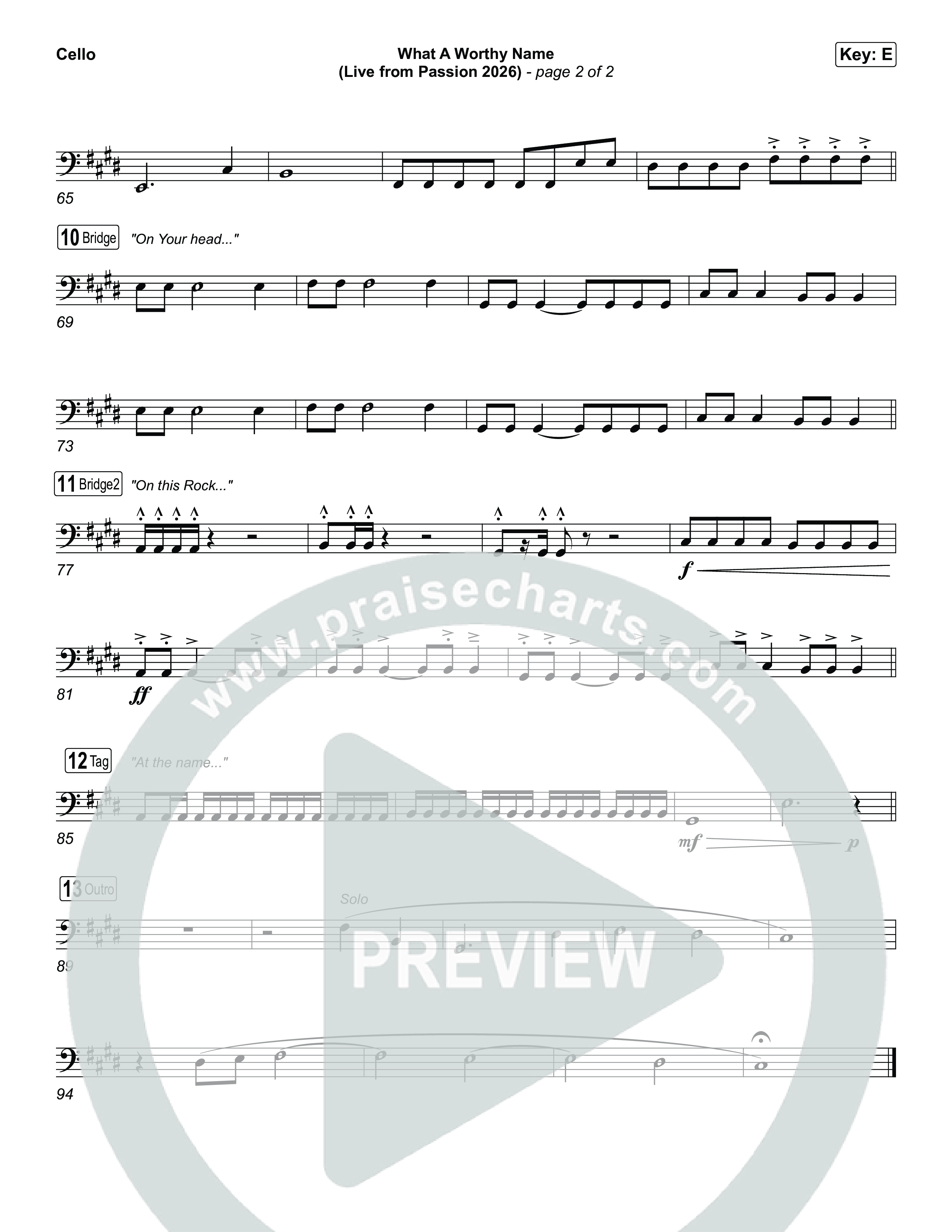 What A Worthy Name (Live From Passion 2026) Cello (Passion / Chidima)