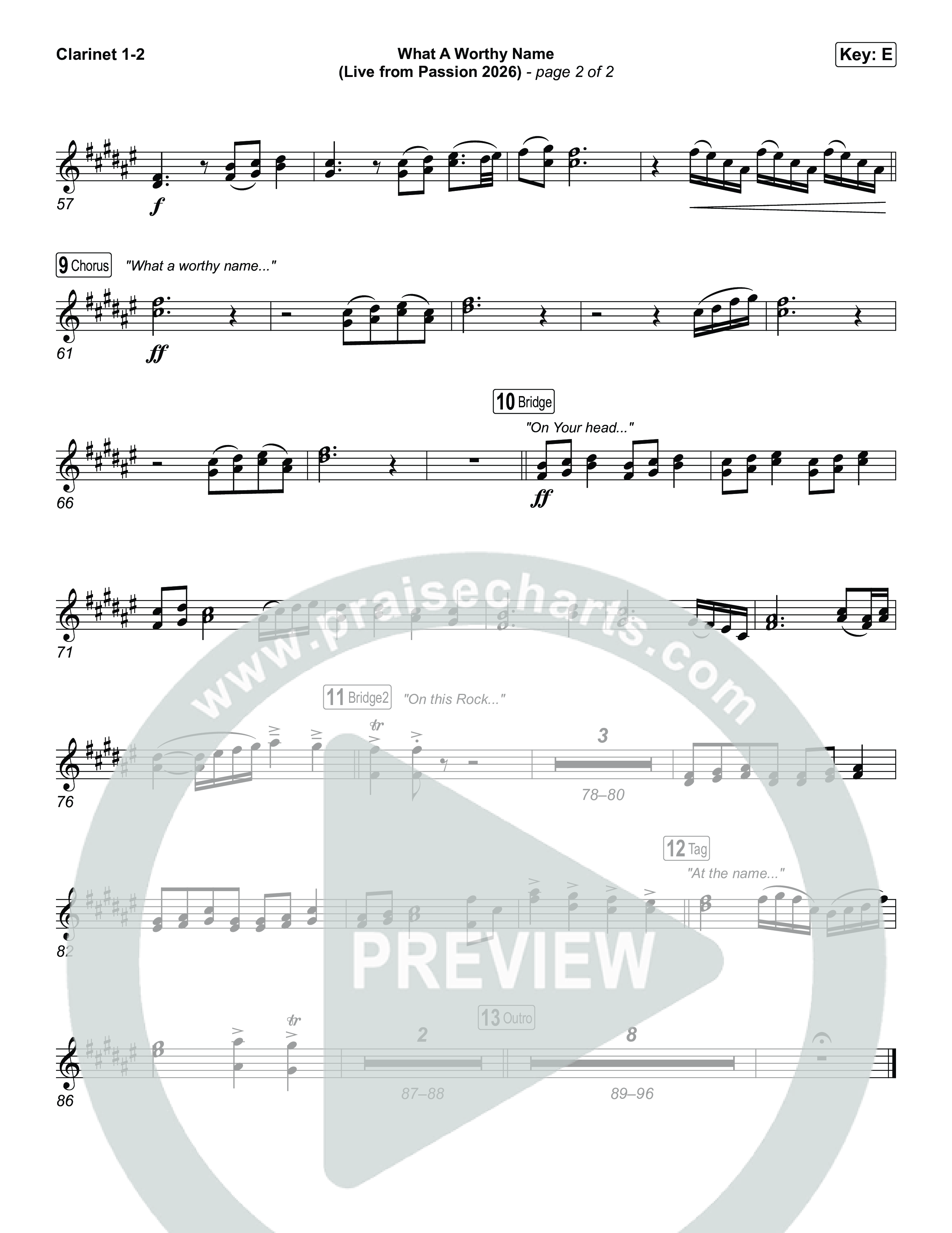 What A Worthy Name (Live From Passion 2026) Clarinet 1/2 (Passion / Chidima)