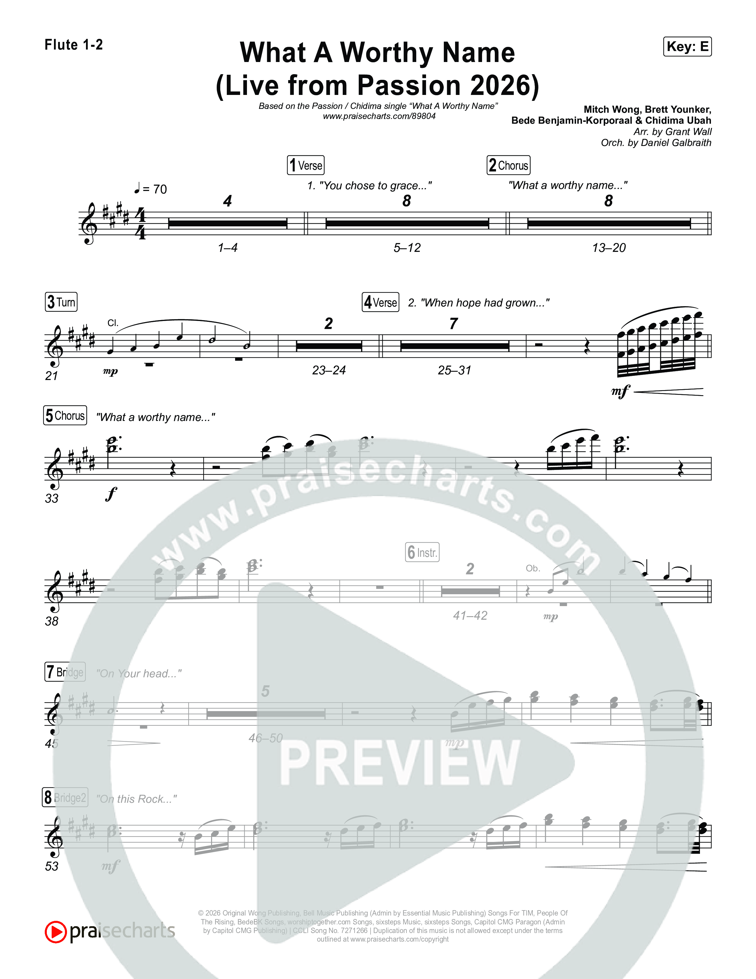 What A Worthy Name (Live From Passion 2026) Flute 1,2 (Passion / Chidima)