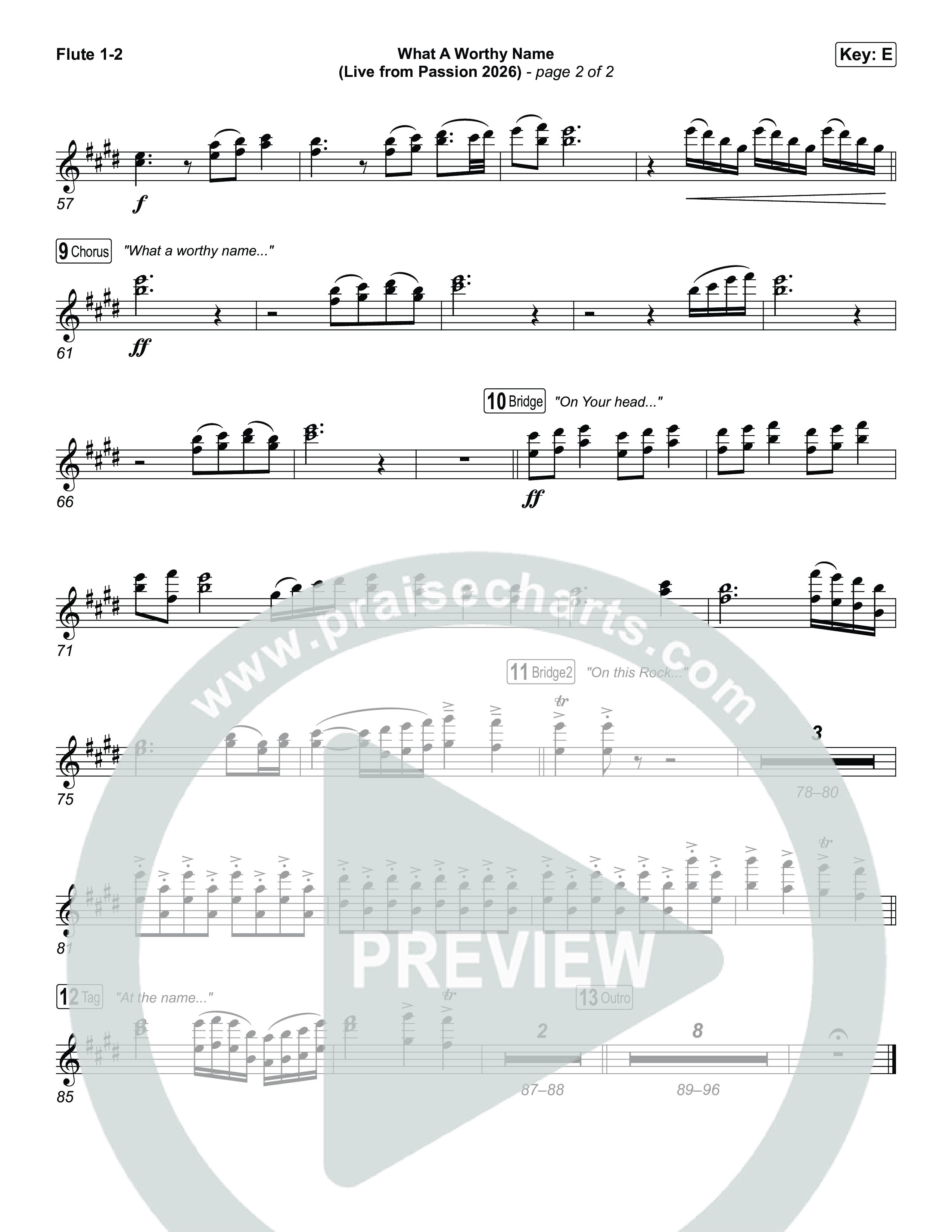 What A Worthy Name (Live From Passion 2026) Flute 1,2 (Passion / Chidima)