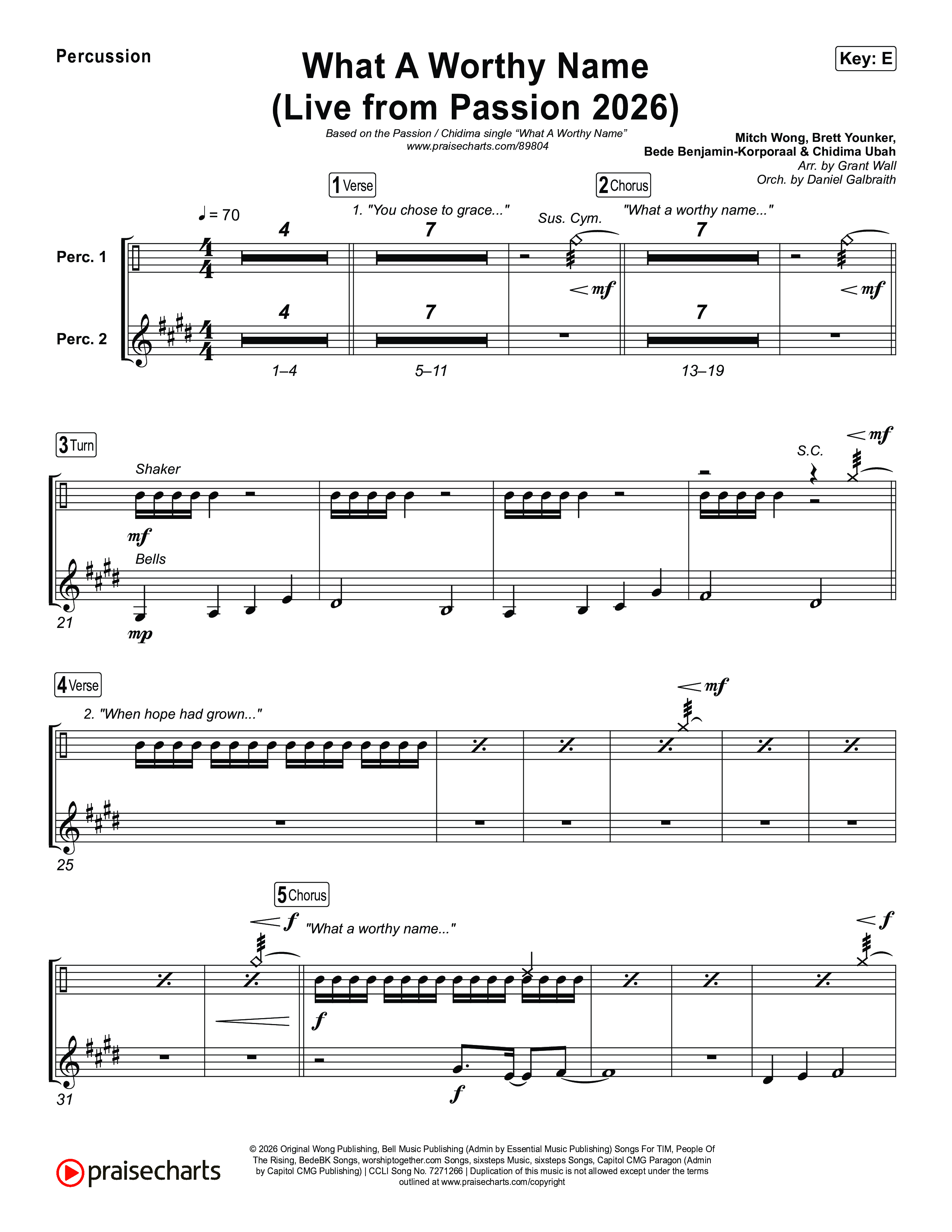 What A Worthy Name (Live From Passion 2026) Percussion (Passion / Chidima)