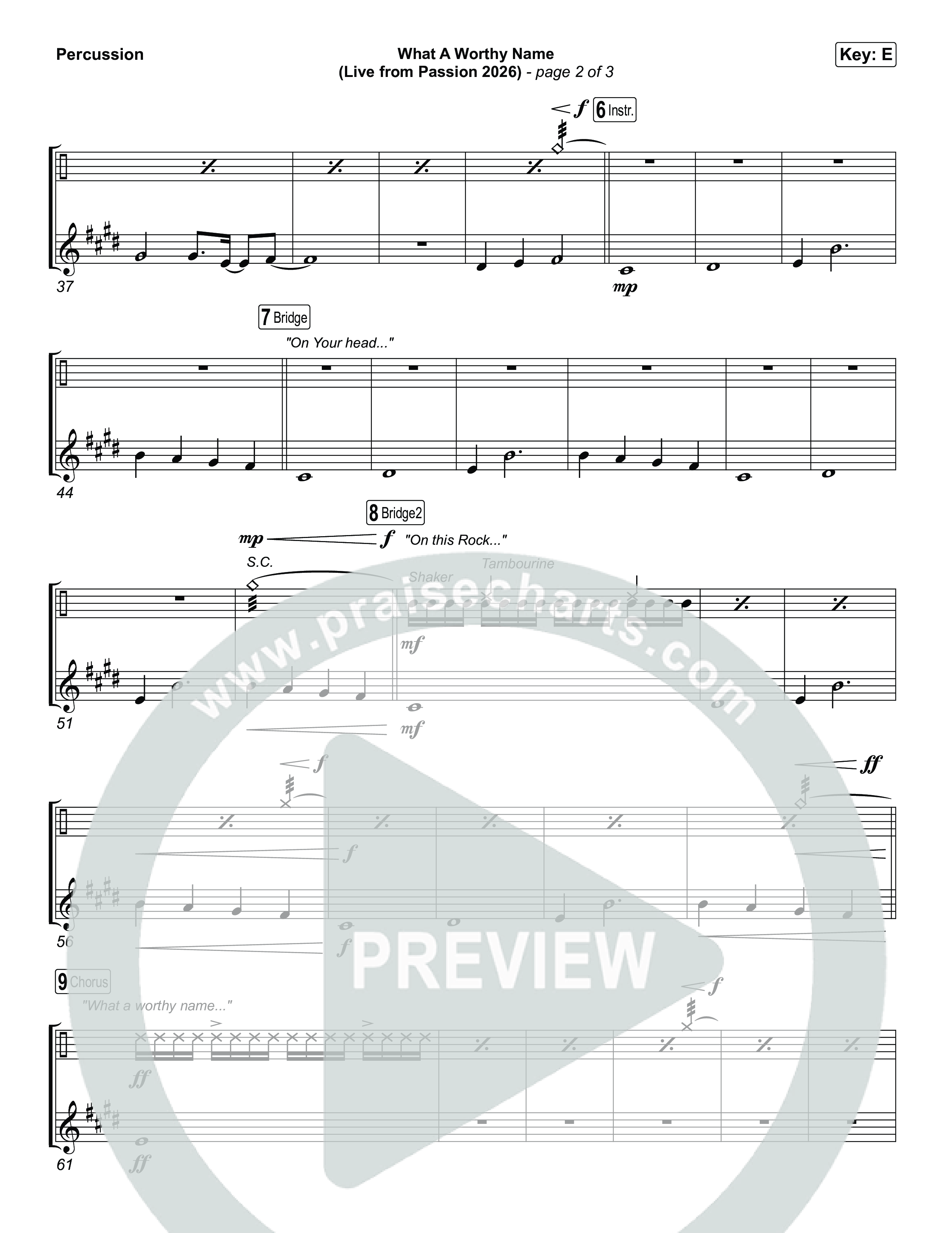 What A Worthy Name (Live From Passion 2026) Percussion (Passion / Chidima)