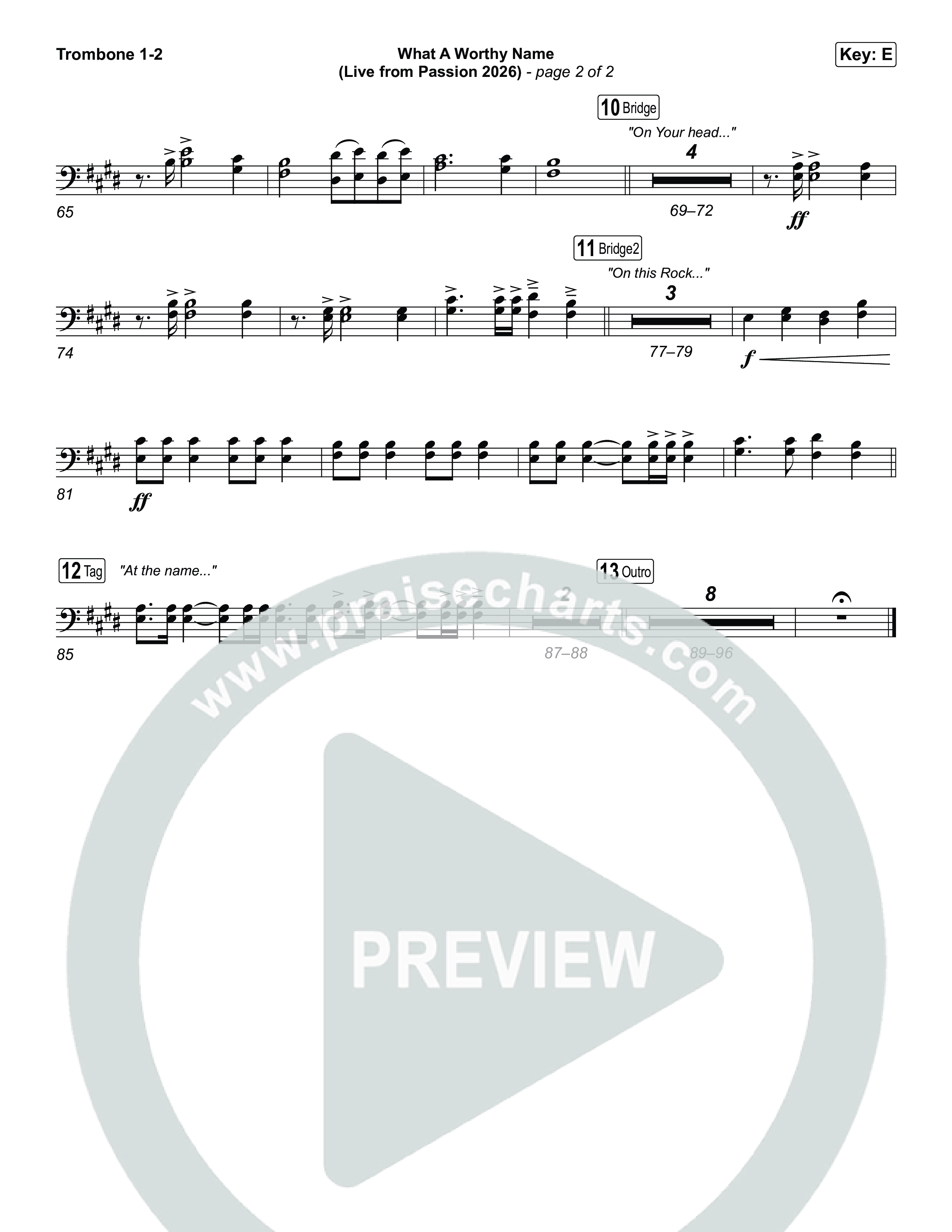 What A Worthy Name (Live From Passion 2026) Trombone 1/2 (Passion / Chidima)