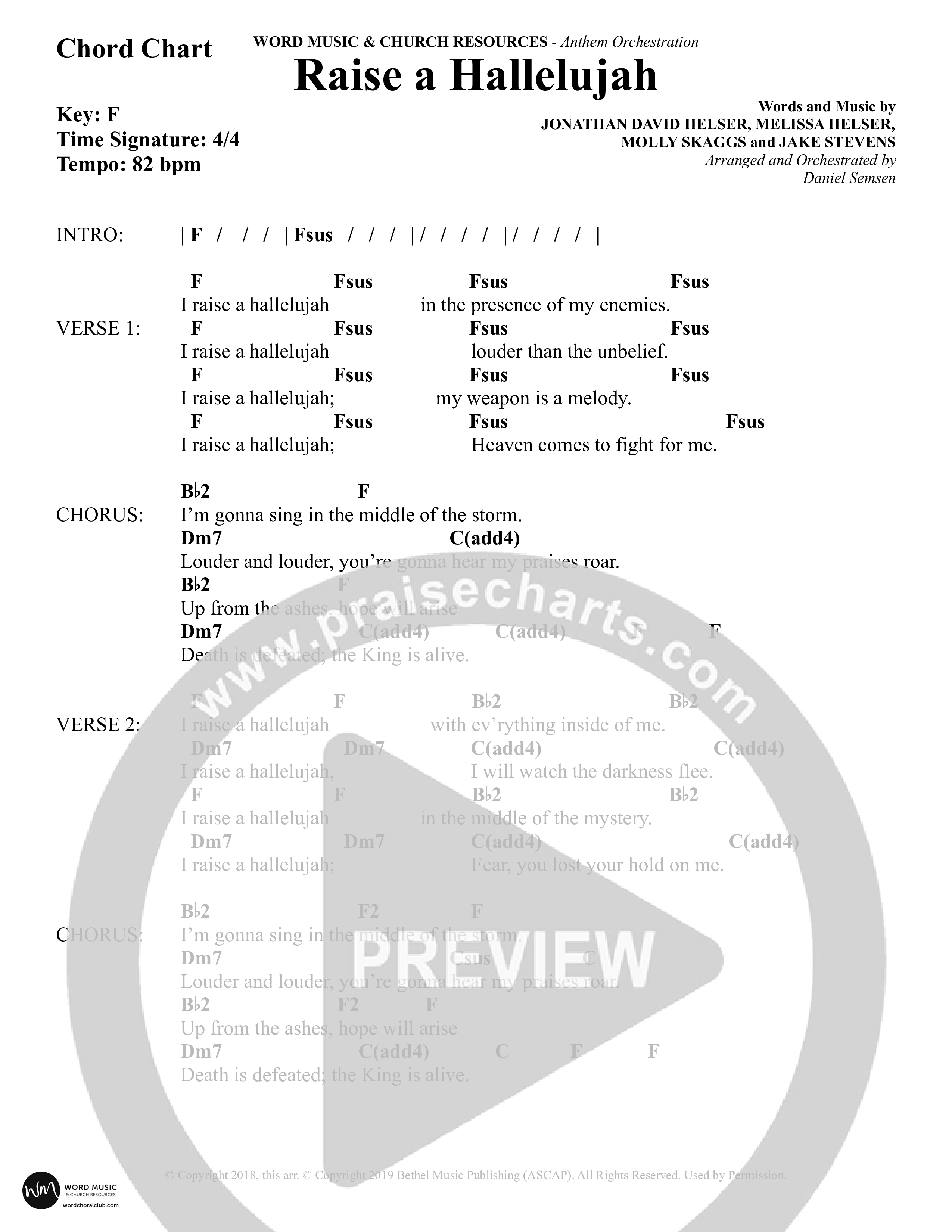 Raise A Hallelujah (Choral Anthem SATB) Chord Chart (Word Music Choral / Arr. Daniel Semsen)