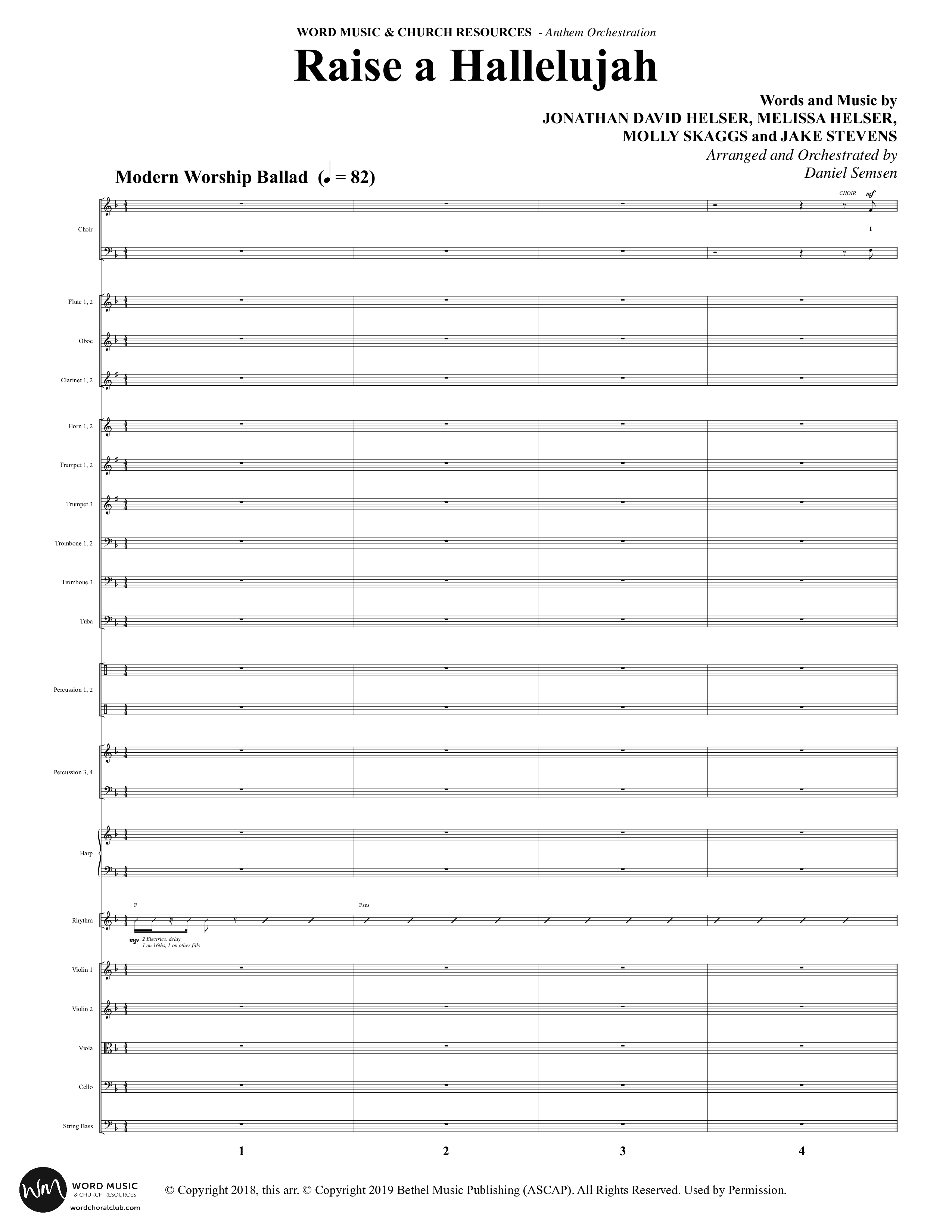 Raise A Hallelujah (Choral Anthem SATB) Conductor's Score (Word Music Choral / Arr. Daniel Semsen)