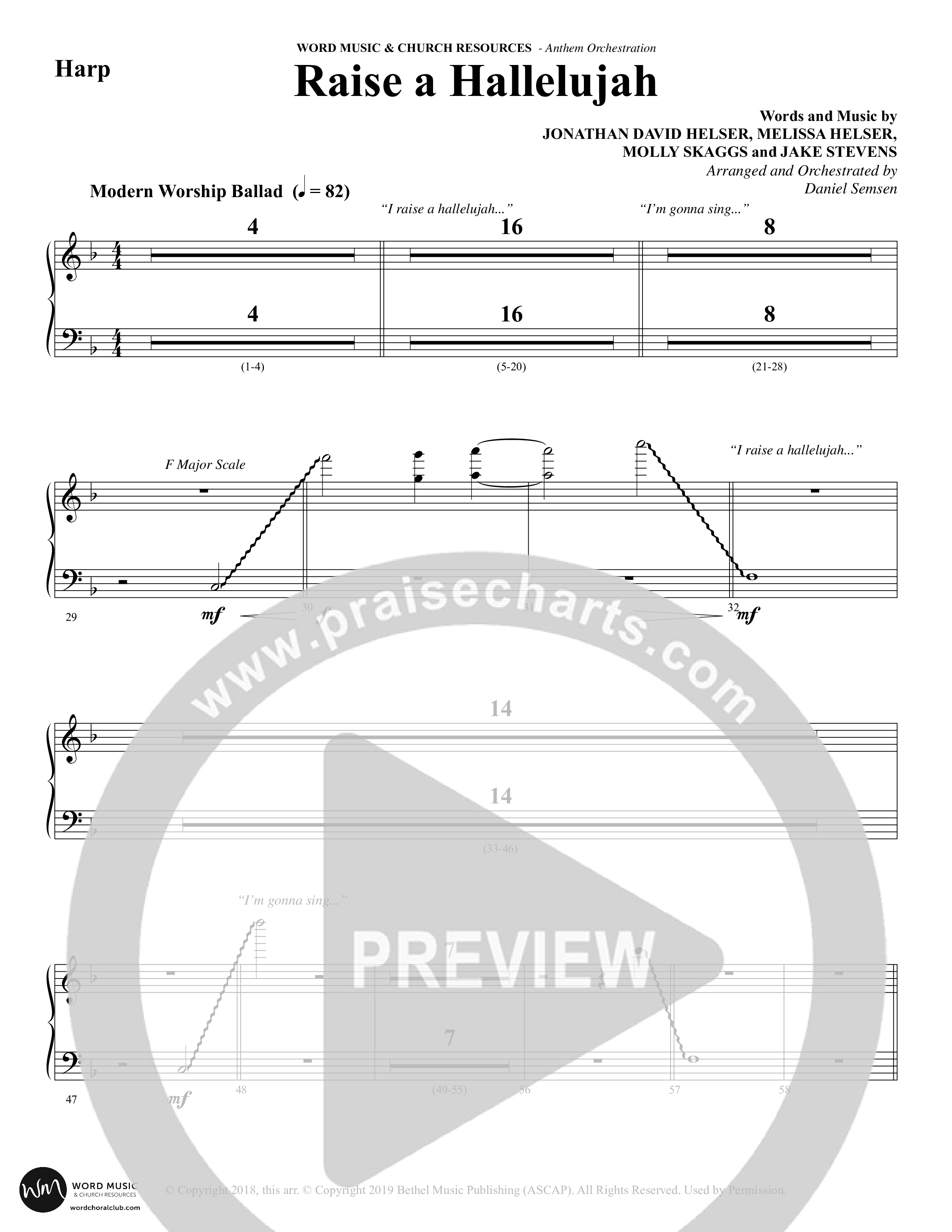 Raise A Hallelujah (Choral Anthem SATB) Harp (Word Music Choral / Arr. Daniel Semsen)
