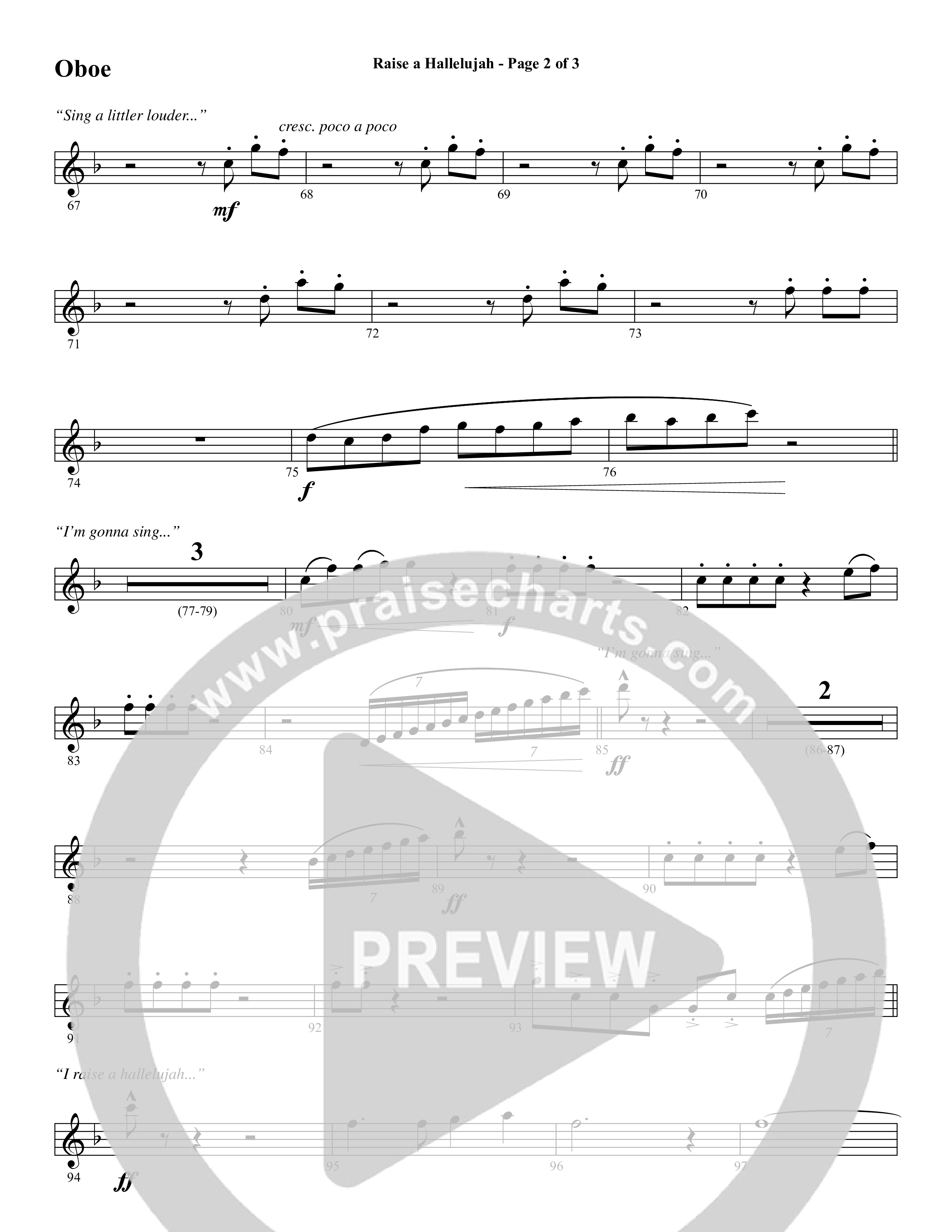 Raise A Hallelujah (Choral Anthem SATB) Oboe (Word Music Choral / Arr. Daniel Semsen)