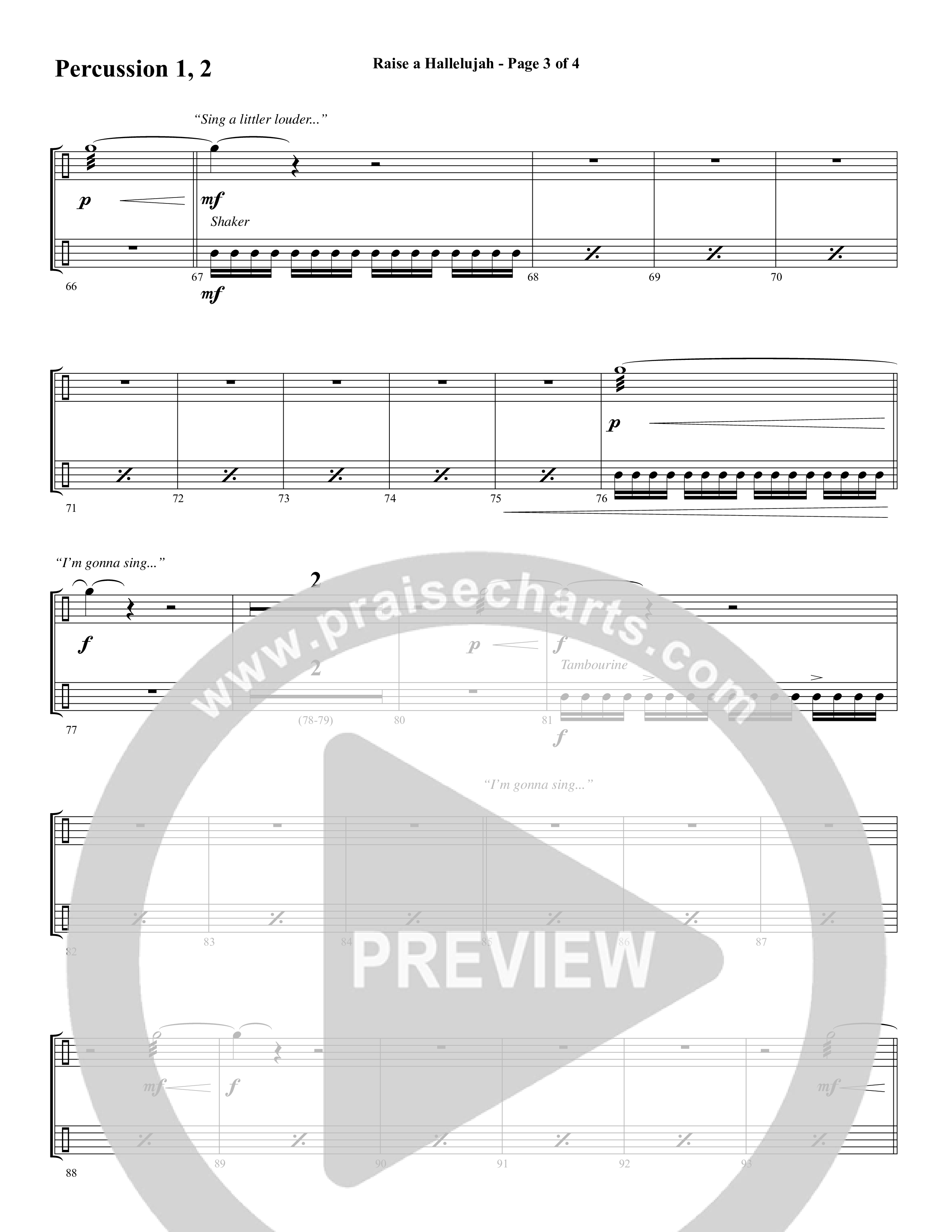 Raise A Hallelujah (Choral Anthem SATB) Percussion (Word Music Choral / Arr. Daniel Semsen)