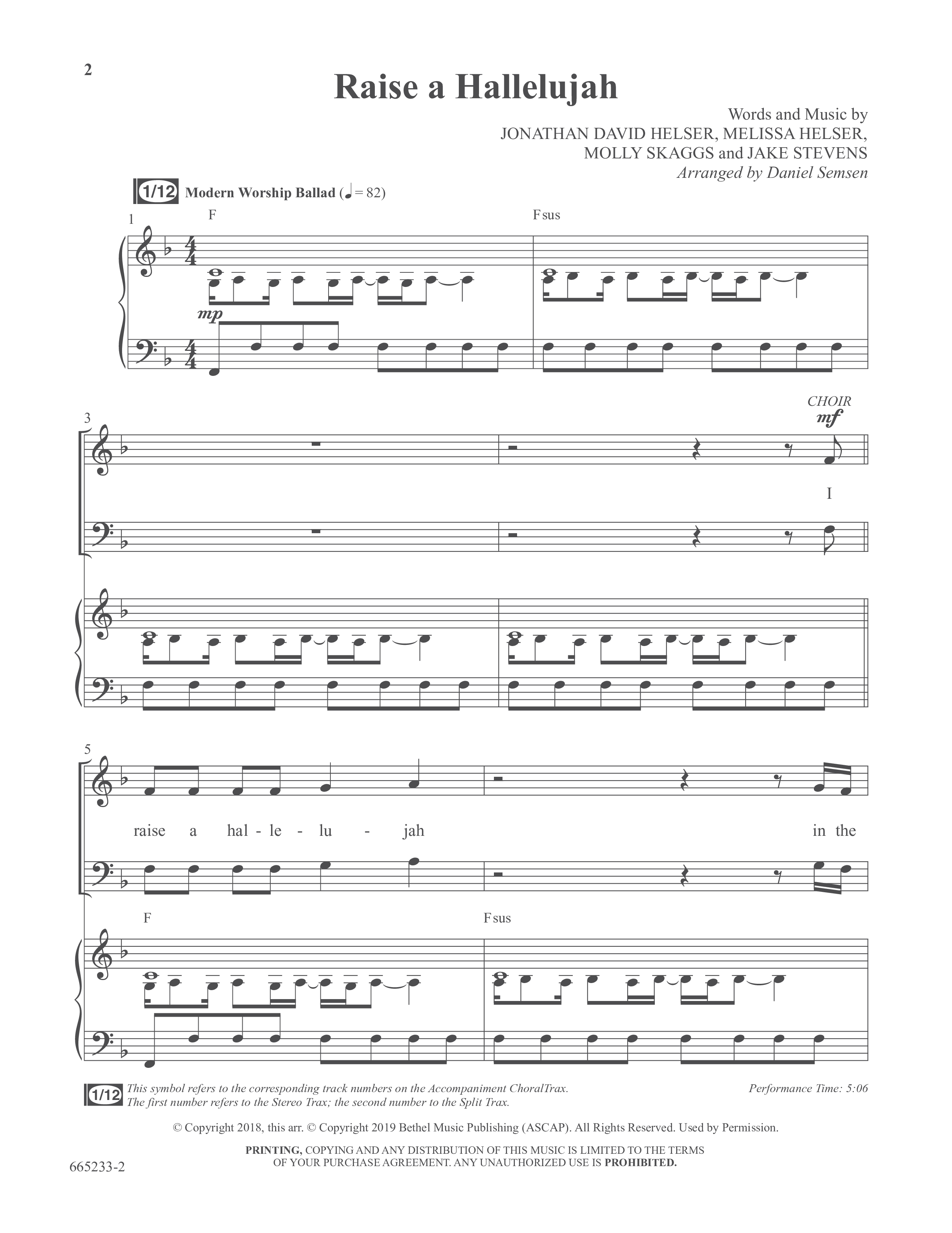 Raise A Hallelujah (Choral Anthem SATB) Anthem (SATB/Piano) (Word Music Choral / Arr. Daniel Semsen)