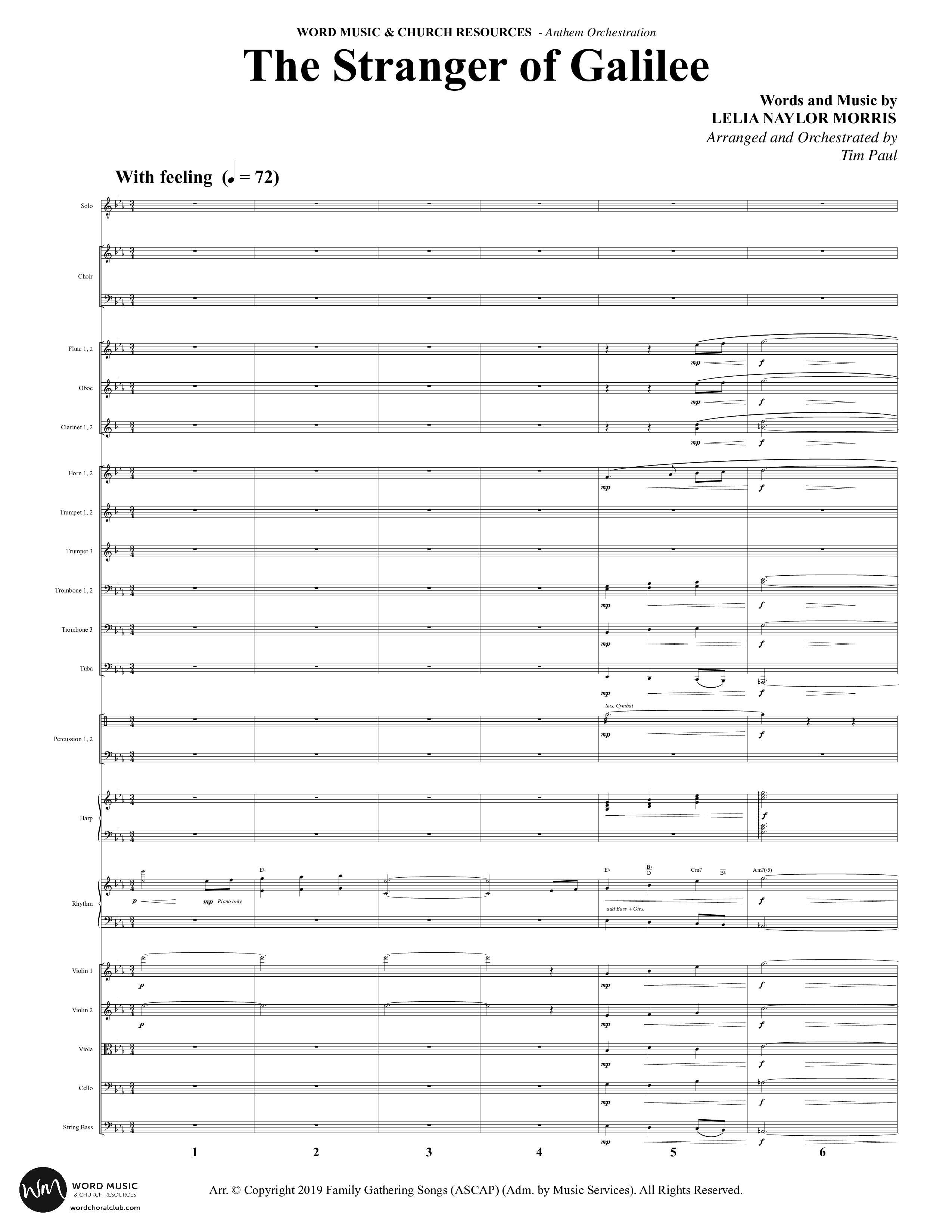 The Stranger Of Galilee (Choral Anthem SATB) Conductor's Score (Word Music Choral / Arr. Tim Paul)