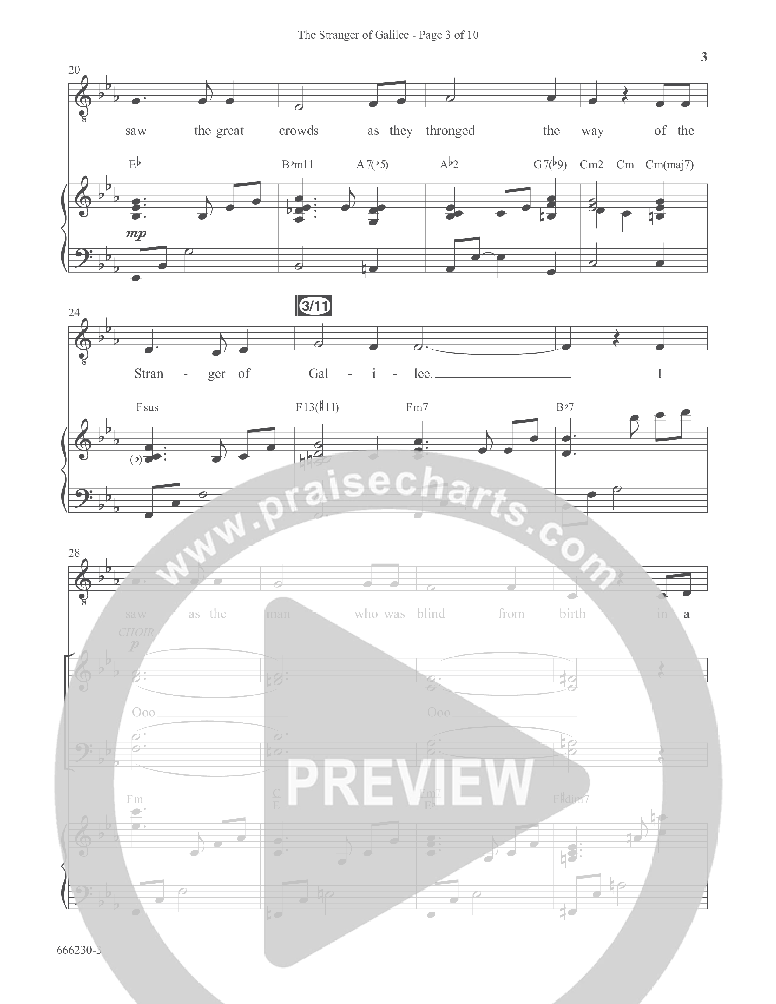 The Stranger Of Galilee (Choral Anthem SATB) Anthem (SATB/Piano) (Word Music Choral / Arr. Tim Paul)