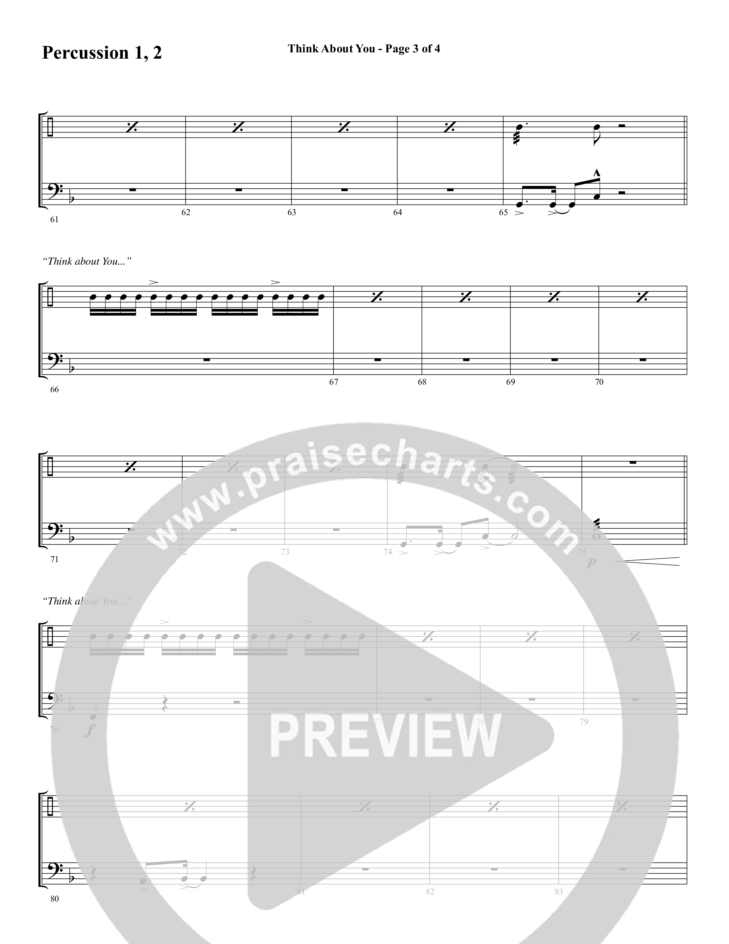 Think About You (Choral Anthem SATB) Percussion 1/2 (Word Music Choral / Arr. Bradley Knight)